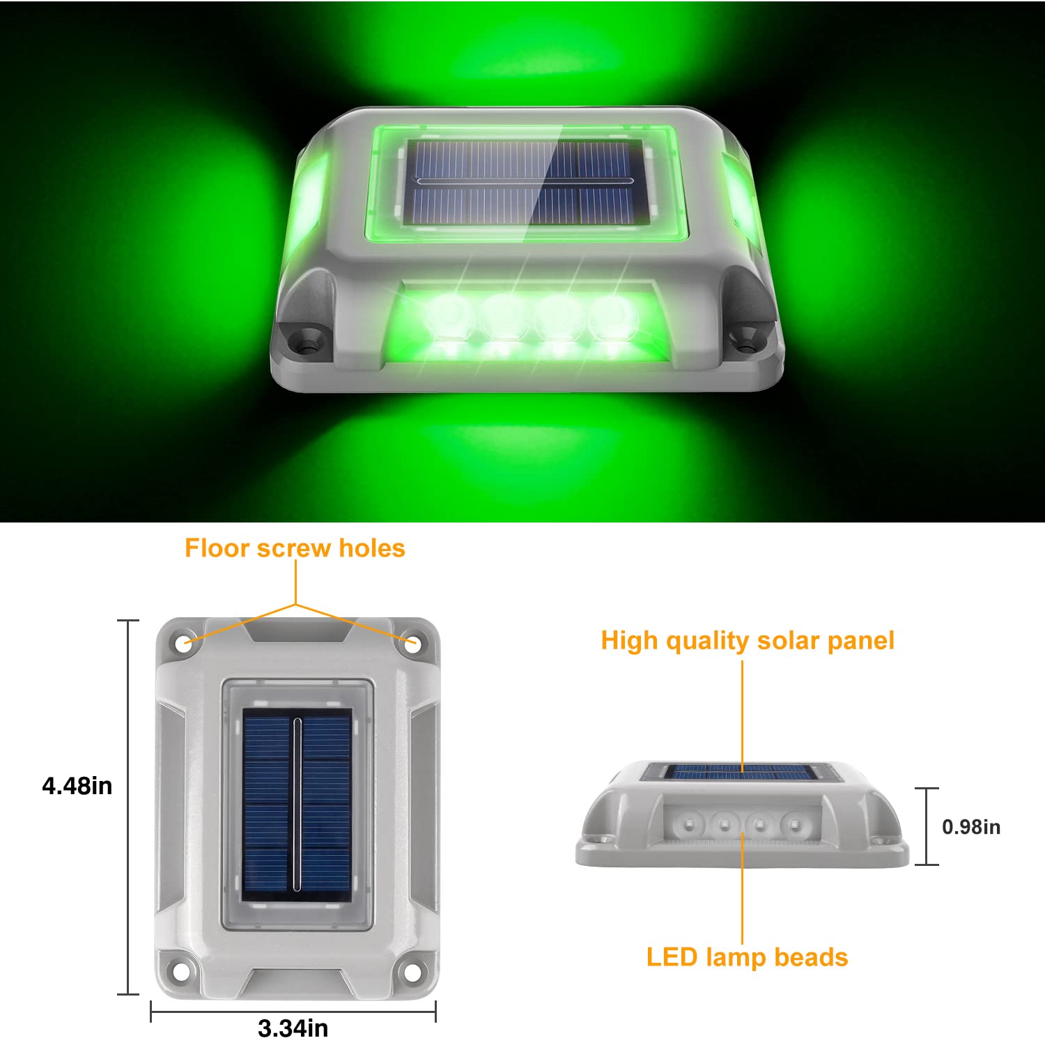 T-SUN 12 Pack Solar Deck Lights Outdoor Waterproof LED Pathway Lights - IP65 Waterproof, Solar Powered for Driveway, Garden, Sidewalk, Steps, Dock - Perfect for Halloween, Patio, and Landscape Lighting