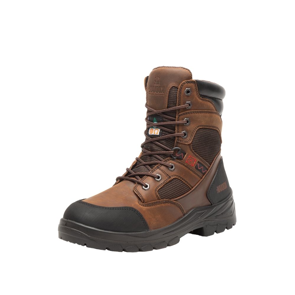 Kodiak Mount Slaggard Men's 8 Steel Toe Work Boots - Waterproof Safety Shoes for Construction & Heavy Duty Work (KD0A4NLVBRN) | Ideal for Outdoor Jobs, Hiking & Industrial Work Environments