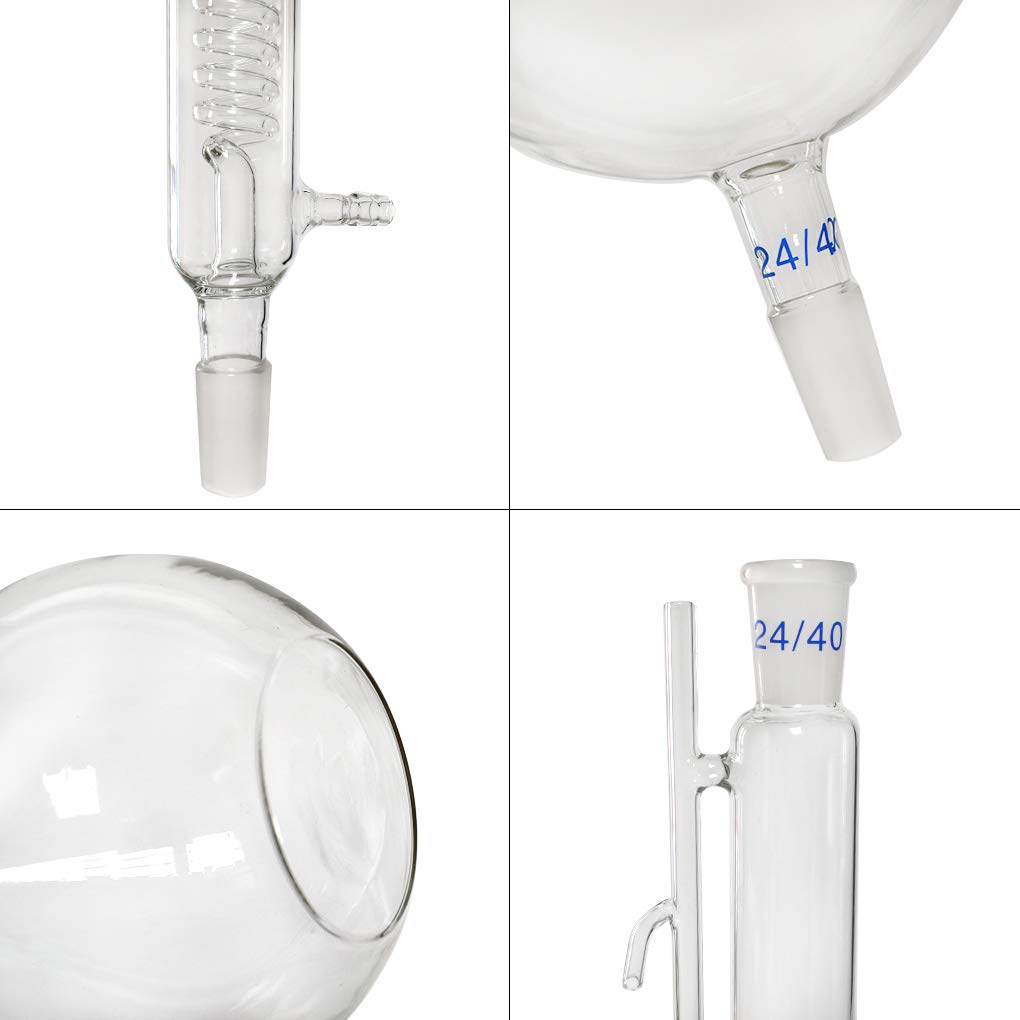 2000ml Essential Oil Distillation Kit with Graham Condenser, Hot Plate & Oil Separator - Lab Glass Steam Distiller for Aromatherapy, Herbal Extracts & Home Purification (Perfect for DIY Essential Oils, Hydrosols & Natural Remedies)