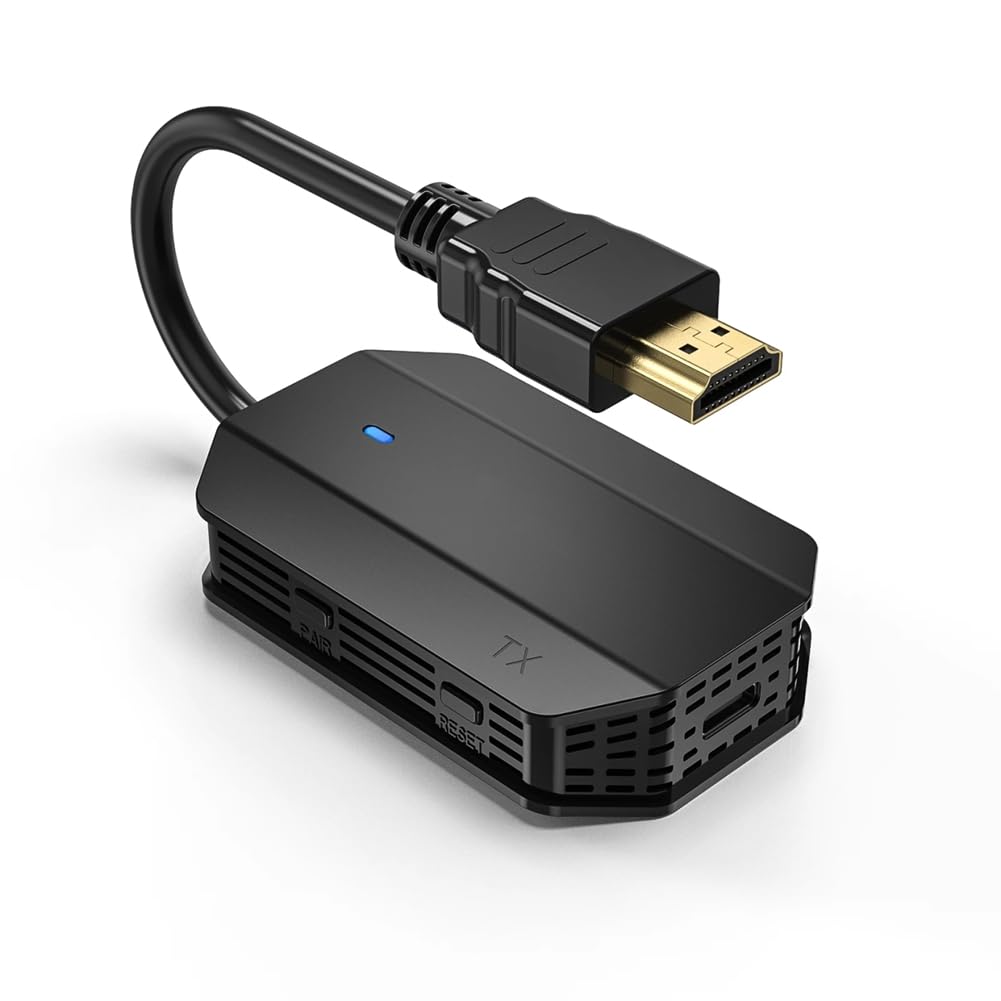 Hxhsgmeh Wireless HDMI Transmitter & Receiver - Compatible with Laptop, TV, Projector, Monitor - Stream HD Video & Audio for Home Theater, Gaming, and Presentations