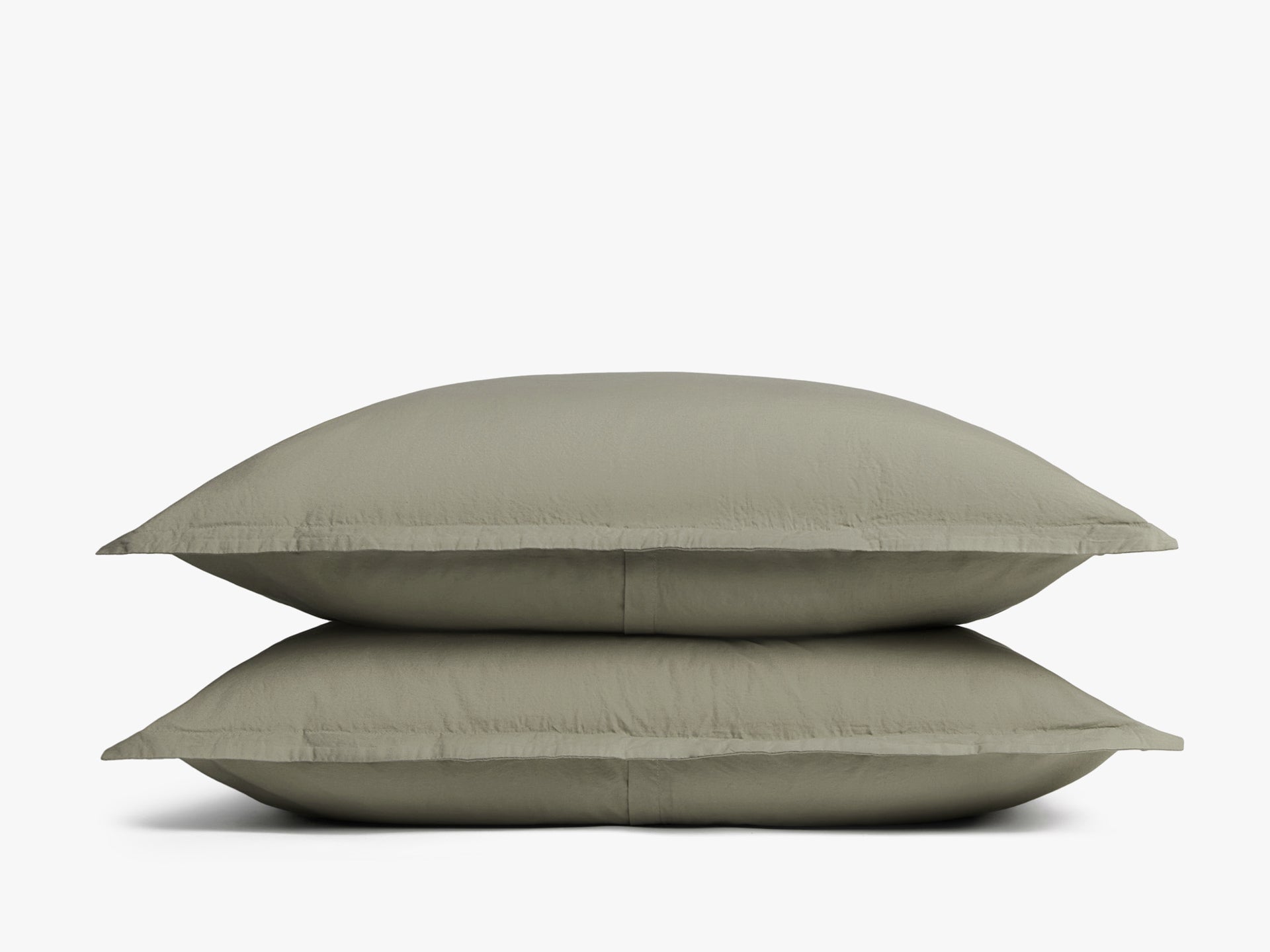 Premium Brushed Cotton Sham Set - Soft & Comfortable Moss Green Pillow Covers for Bedroom Decor - King/Queen Size, 2-Pack, Hypoallergenic & Breathable - Perfect for Cozy Nights and Stylish Home Makeover