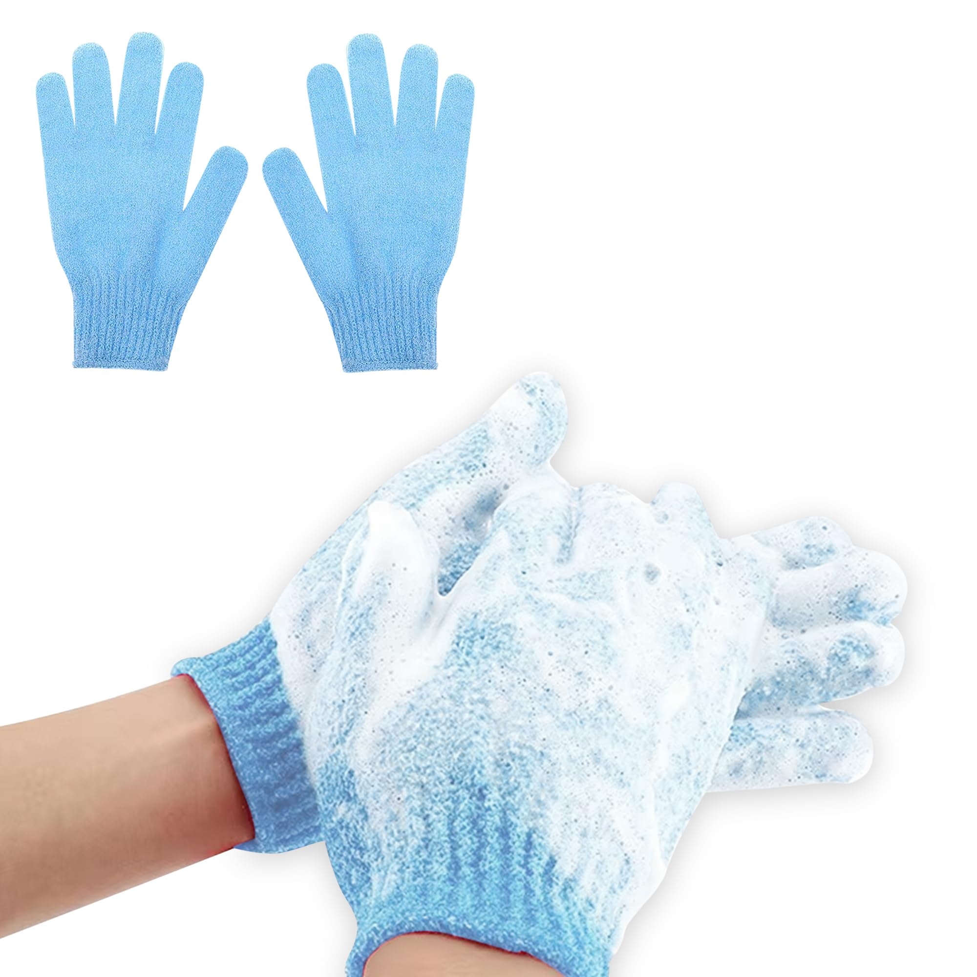 GLUN Deep Cleansing Exfoliating Gloves - Body Scrub Mitts & Massage Sponge for Smooth Skin | Exfoliating Gloves for Shower, Spa & Dry Brushing | Improves Circulation & Removes Dead Skin Cells