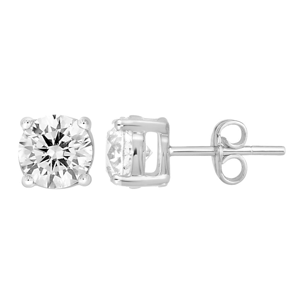 9ct White Gold 2.00 Carat Diamond Stud Earrings for Women - Elegant Wedding, Anniversary & Party Jewelry Gift
