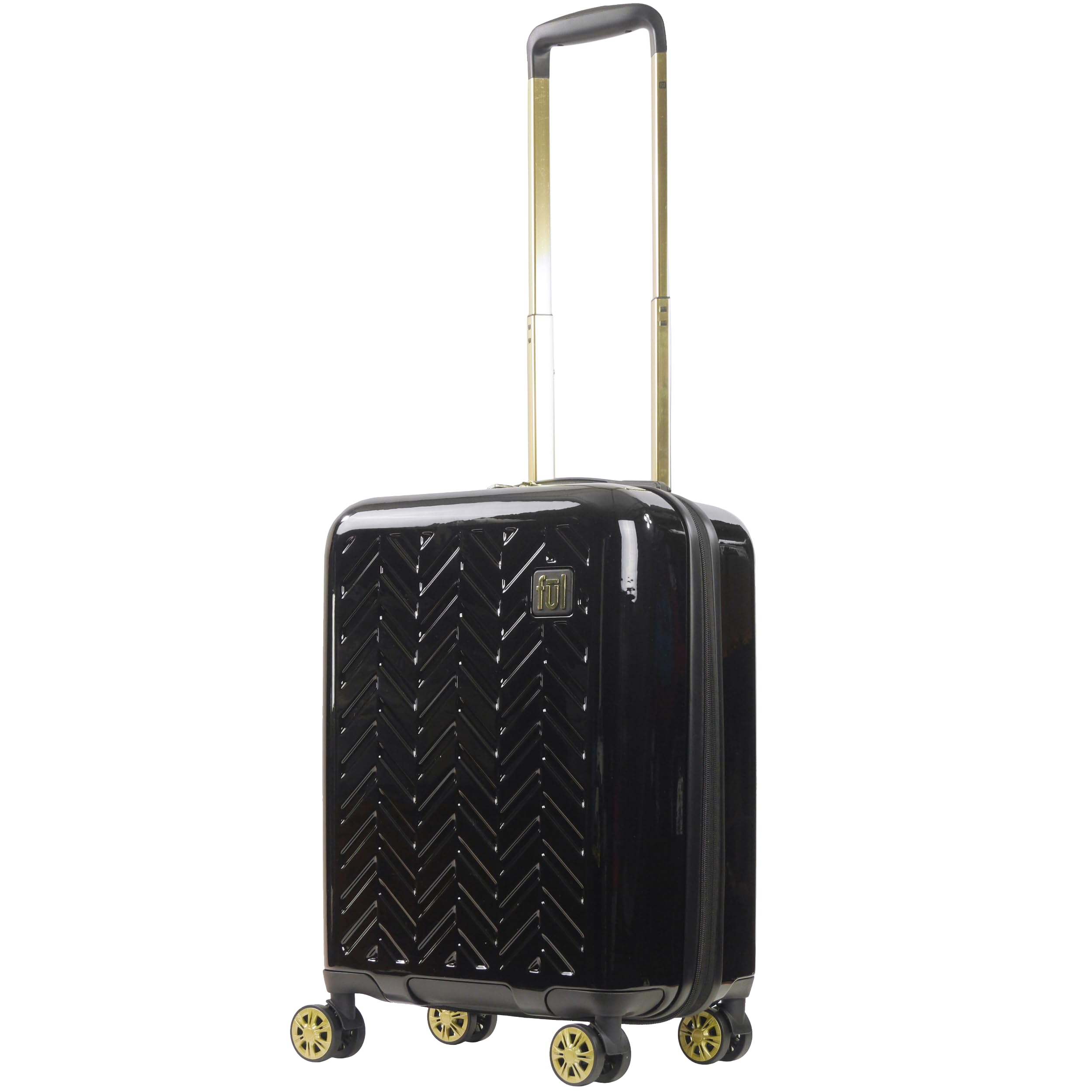 FUL Grove 22 Inch Hardshell Spinner Luggage - Lightweight Rolling Suitcase with 360° Wheels for Travel, Black | Perfect Carry-On for Airplanes, Business Trips & Weekend Getaways