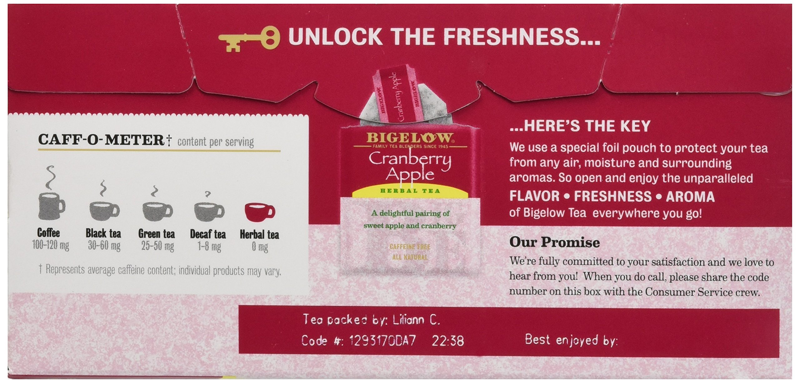 Bigelow Cranberry Apple Herbal Tea - 28 Tea Bags | Caffeine-Free, Antioxidant-Rich | Perfect for Relaxation & Afternoon Tea Time