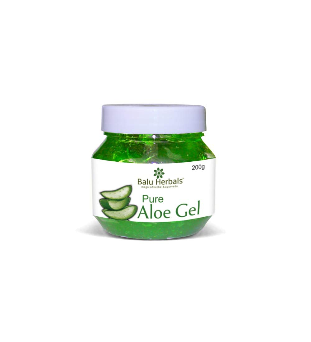 Organic Aloe Vera Gel 200g - Pure & Natural Skin Care for Sunburn Relief, Moisturizing & Hair Care - Perfect for After Sun Care, Face Hydration & Scalp Treatment