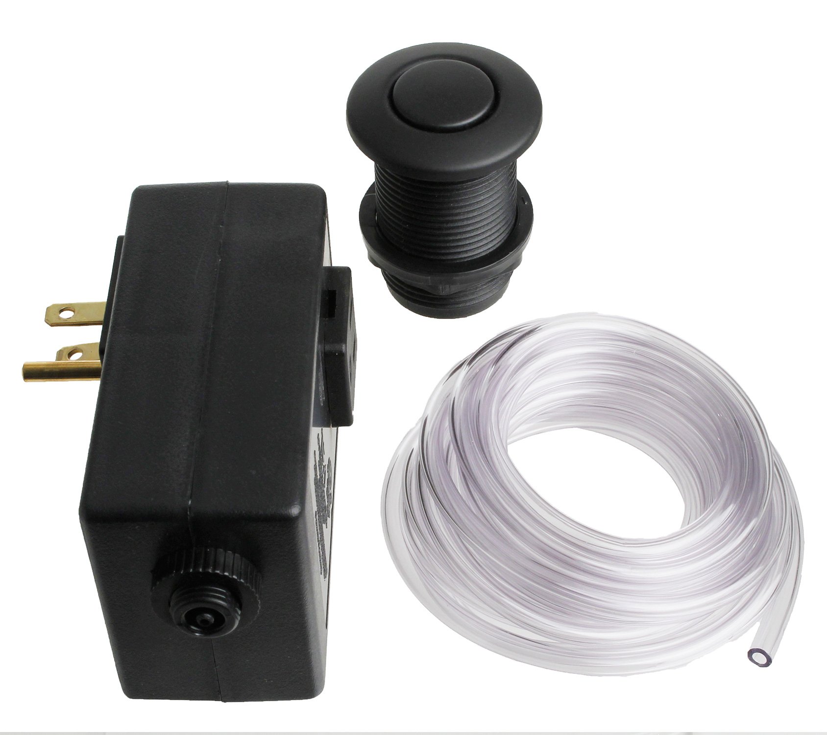Flat Black Garbage Disposal Air Switch with Trim Kit - Easy Install Under Sink Waste Disposer Control for Kitchen & Bathroom