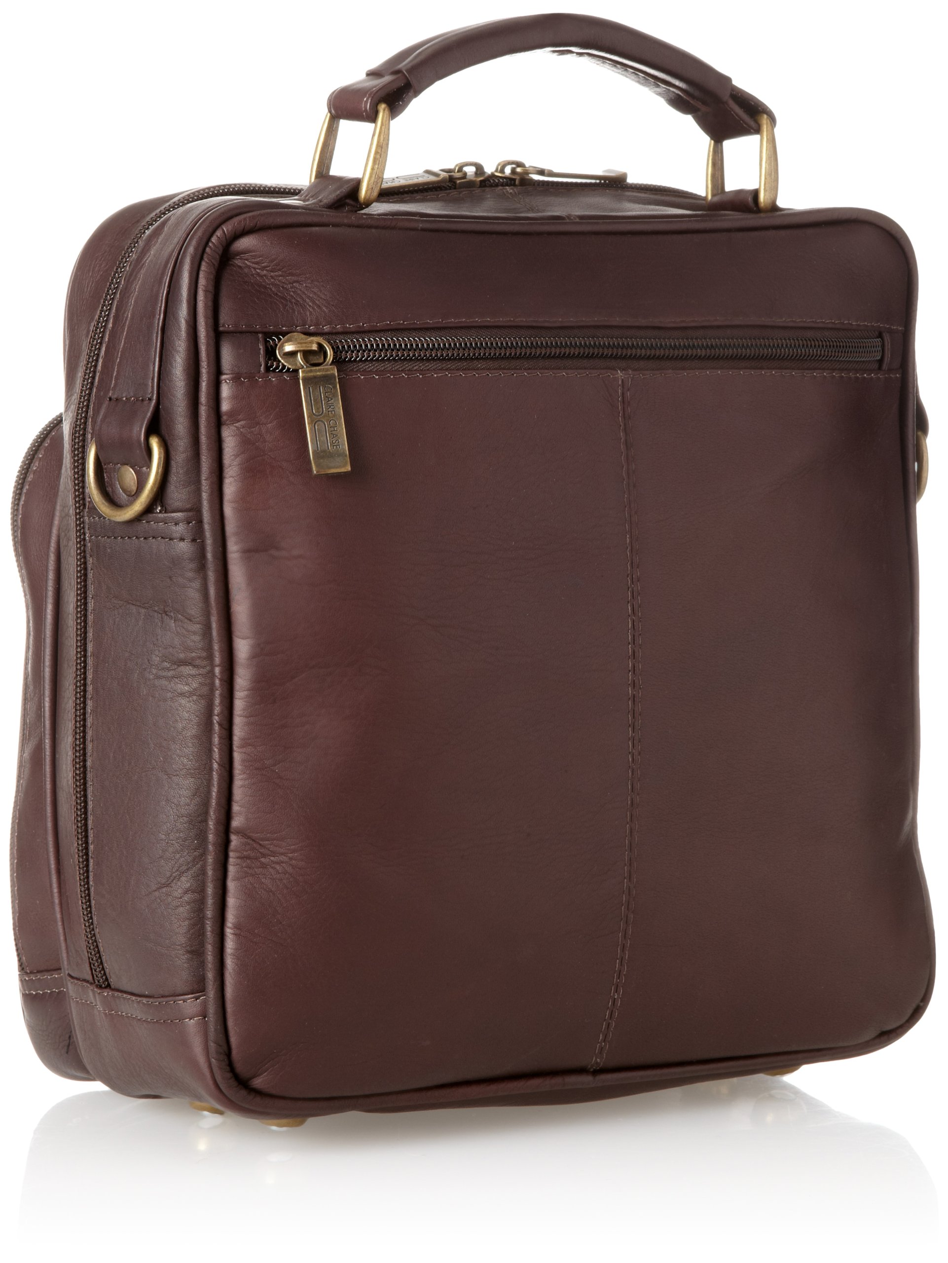 Claire Chase Jumbo Men's Messenger Bag in Cafe Brown - Large Crossbody Briefcase for Work, Travel & Everyday Use