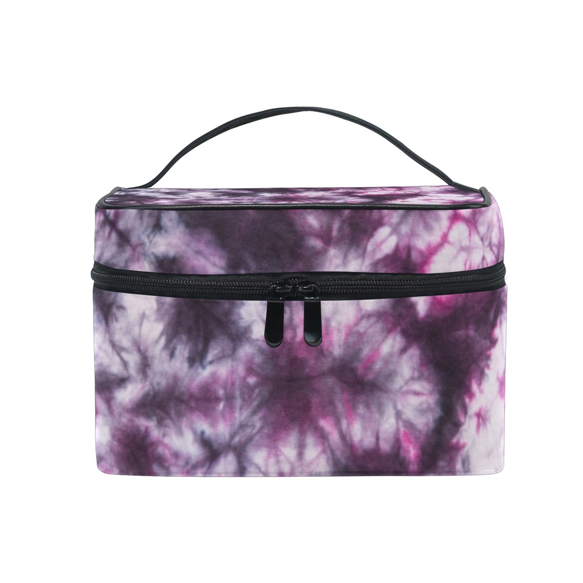 Abstract Tie Dye Cosmetic Bag for Women - Waterproof Makeup Train Case & Travel Storage Organizer - Perfect for Travel, Gym, and Daily Beauty Essentials