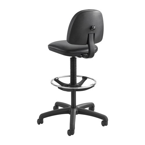 Safco 3406BL Adjustable Height Vinyl Office Chair with Foot Ring - Ergonomic Support for Extended Sitting, Perfect for Home Office, Computer Desk, and Workspaces