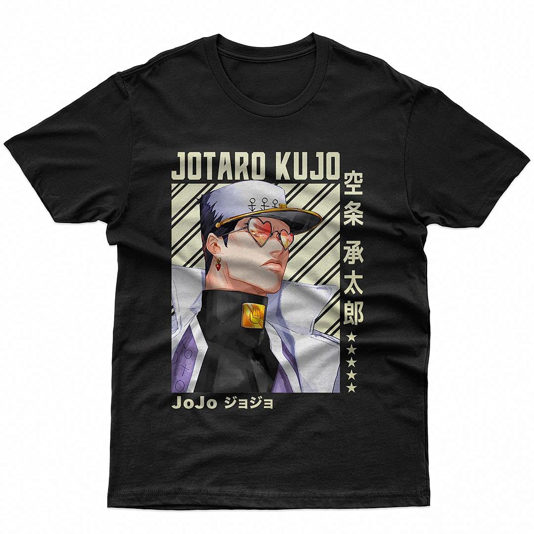Jotaro Kujo Anime T-Shirt - Official JoJo's Bizarre Adventure Manga Graphic Tee for Men, Women & Kids | Casual Cosplay & Anime Fan Gift