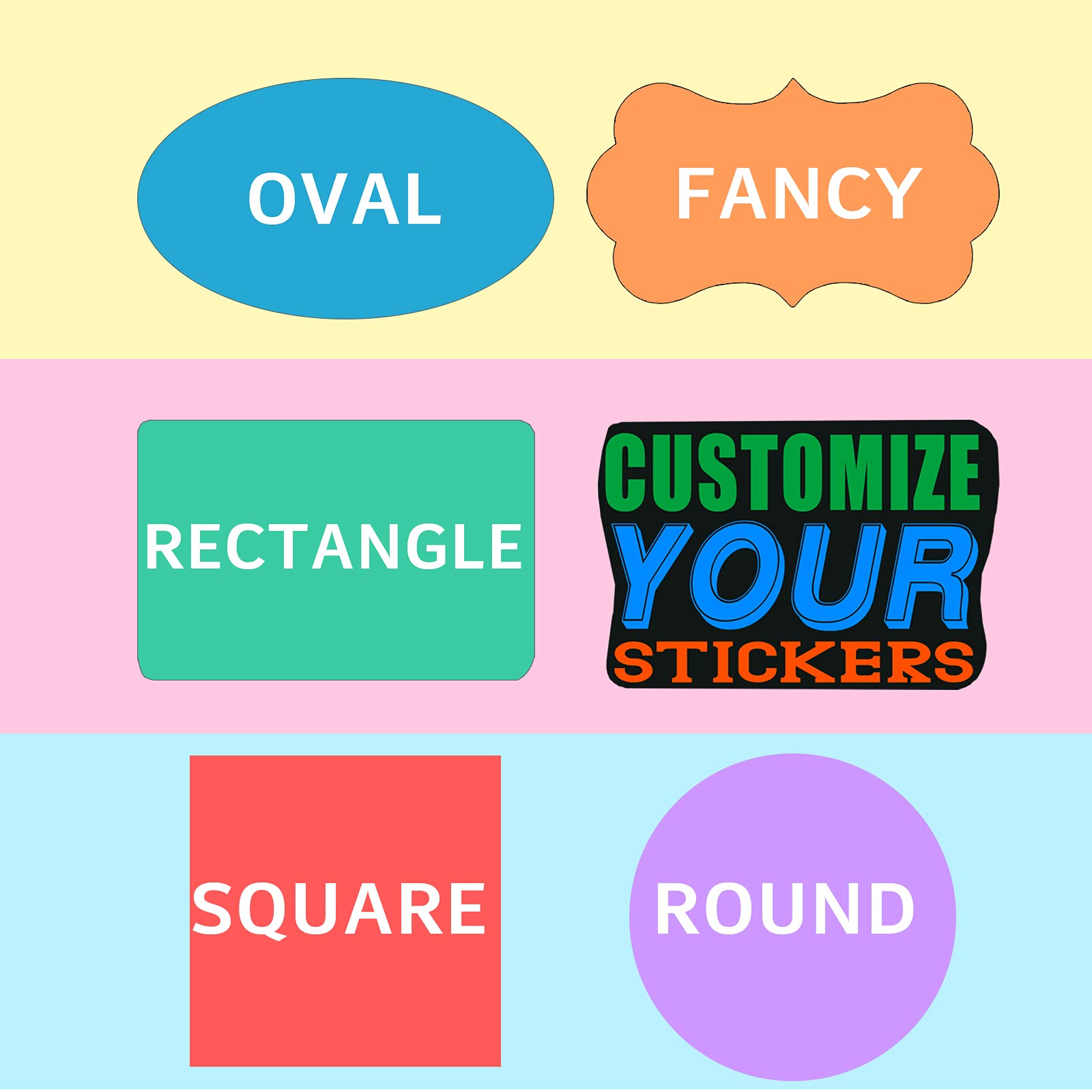Custom Stickers Personalized - 5x5 Inch PVC, Transparent & Kraft Paper Labels with Holographic Options (50-300pcs) for Business Branding, DIY Crafts & Product Packaging