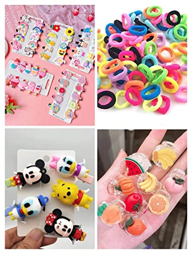 24-Piece Kids Hair Accessories Set - Unicorn Hair Clips, Mini Rubber Bands, Cartoon Hair Claws for Girls (Multicolor) | Perfect for School, Parties & Daily Styling