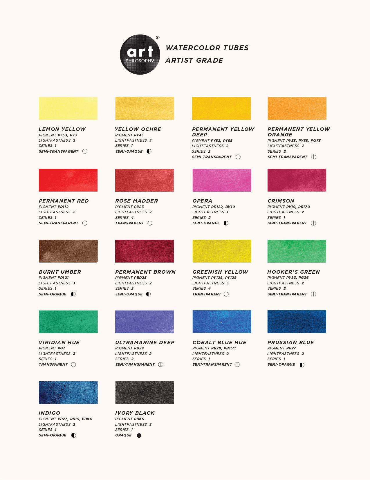 Art Philosophy® Professional Artist Grade Watercolor Paint Tubes - Permanent Yellow Deep (20ml) | Vibrant Pigments for Watercolor Painting, Illustration & Calligraphy | Studio & Outdoor Use