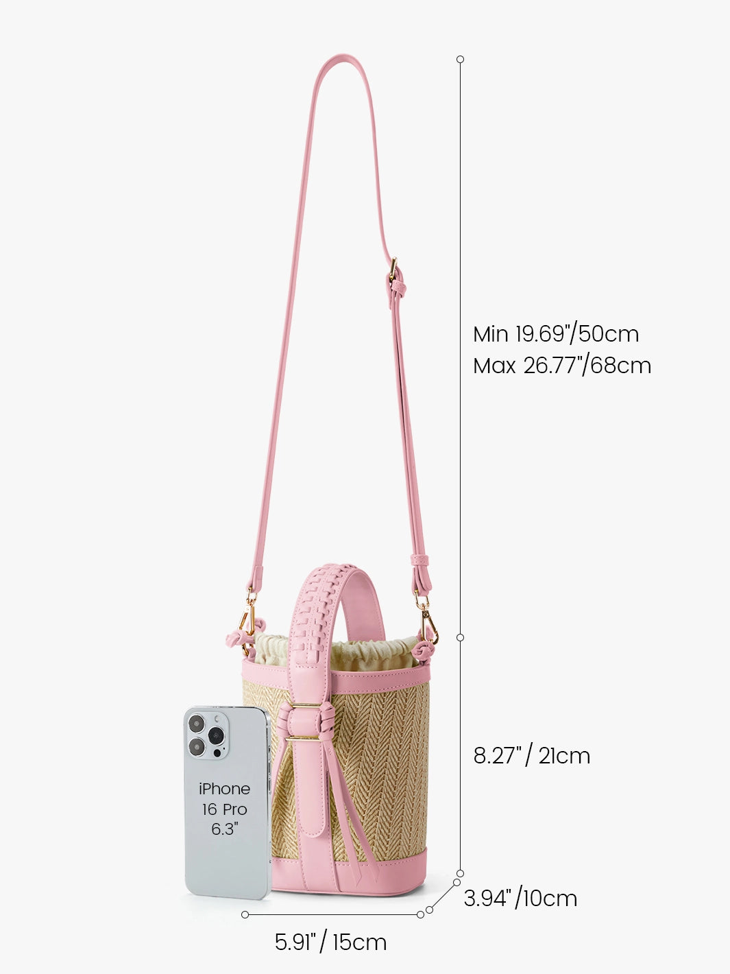 Stylish Marina Raffia Straw Bucket Bag for Women - Summer Beach Tote, Boho Chic Handbag for Travel, Shopping & Outdoor Activities