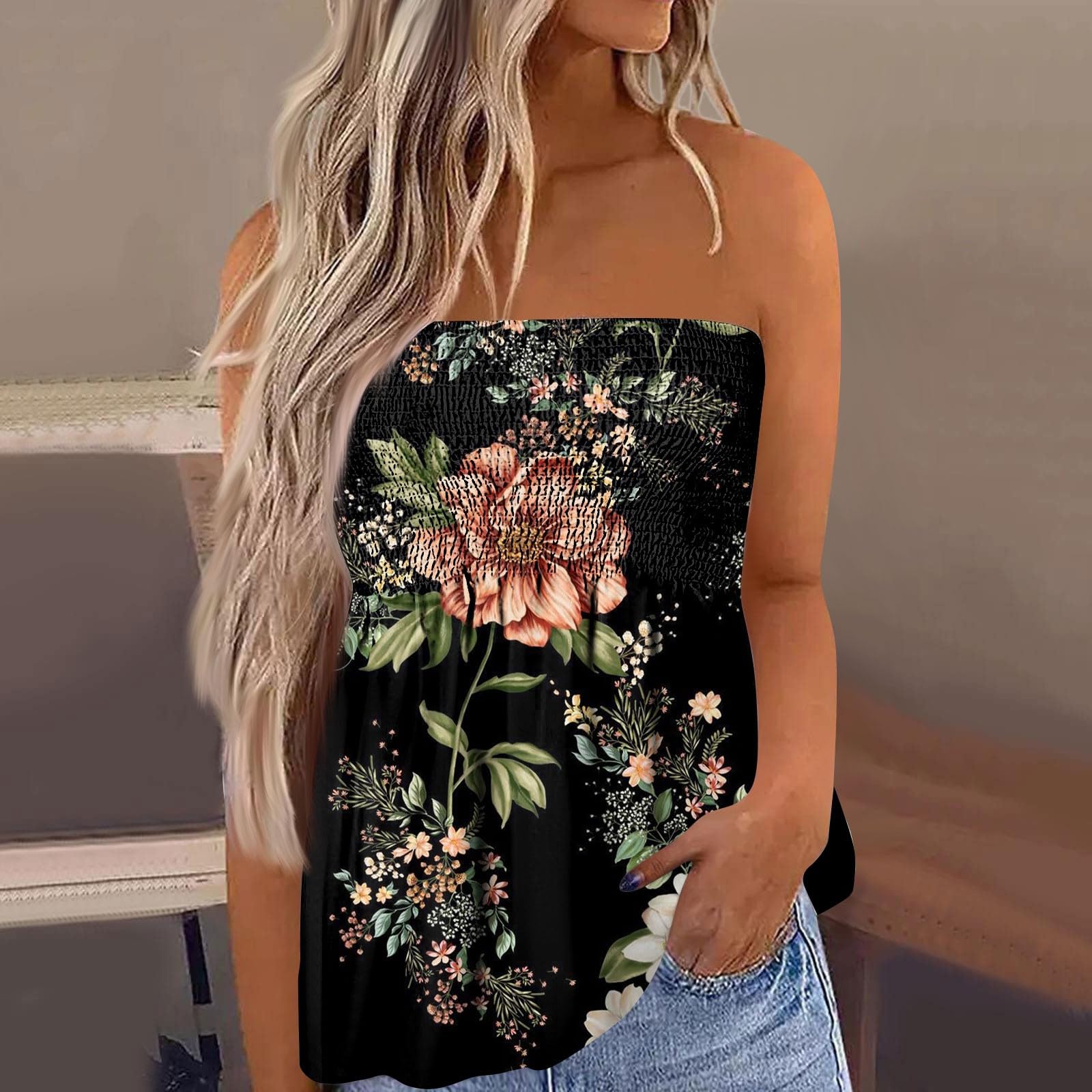 Women's One Shoulder Tube Tops - Slim Fit Strapless Bandeau Tunic, Sexy Sleeveless Crop Top for Summer | Perfect for Beach, Party & Casual Outfits