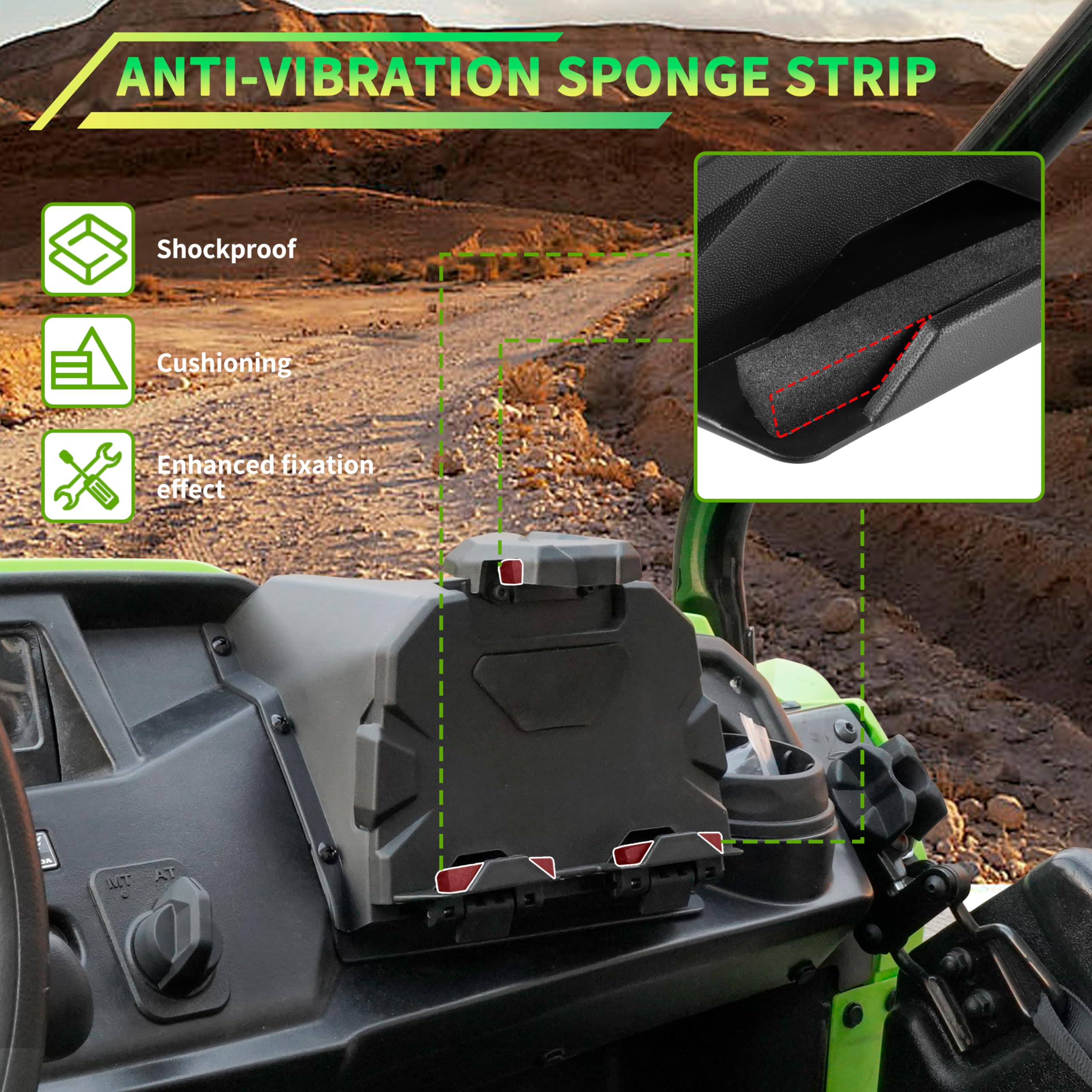 POKIAUTO Adjustable Universal Tablet GPS Phone Mount Holder with Storage Box for Honda Pioneer 500 (2015-2023) & 520 (2021-2023) - Car Accessories for Off-Road Navigation, Camping & Outdoor Adventures