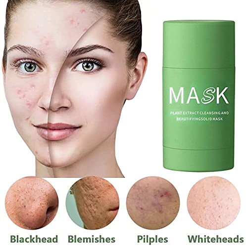 Green Tea Cleansing Face Mask Stick - Blackhead Remover, Oil Control & Pore Minimizer for Acne-Prone Skin - Anti-Aging & Moisturizing Treatment (40g) - Perfect for Daily Skincare Routine & Travel-Friendly Beauty Essential