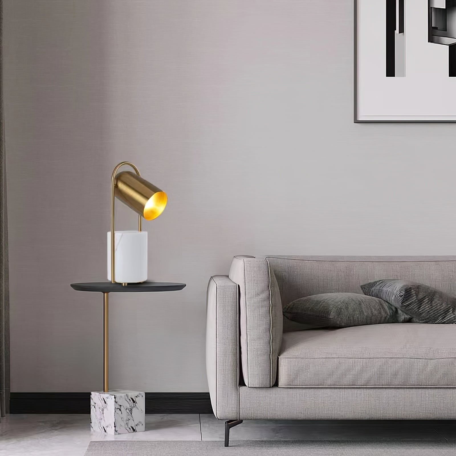 Modern Canister Table Lamp - Adjustable LED Desk Light for Home Office, Bedroom & Living Room - Stylish Nightstand Lamp with Dimmable Warm White Light for Reading & Relaxing