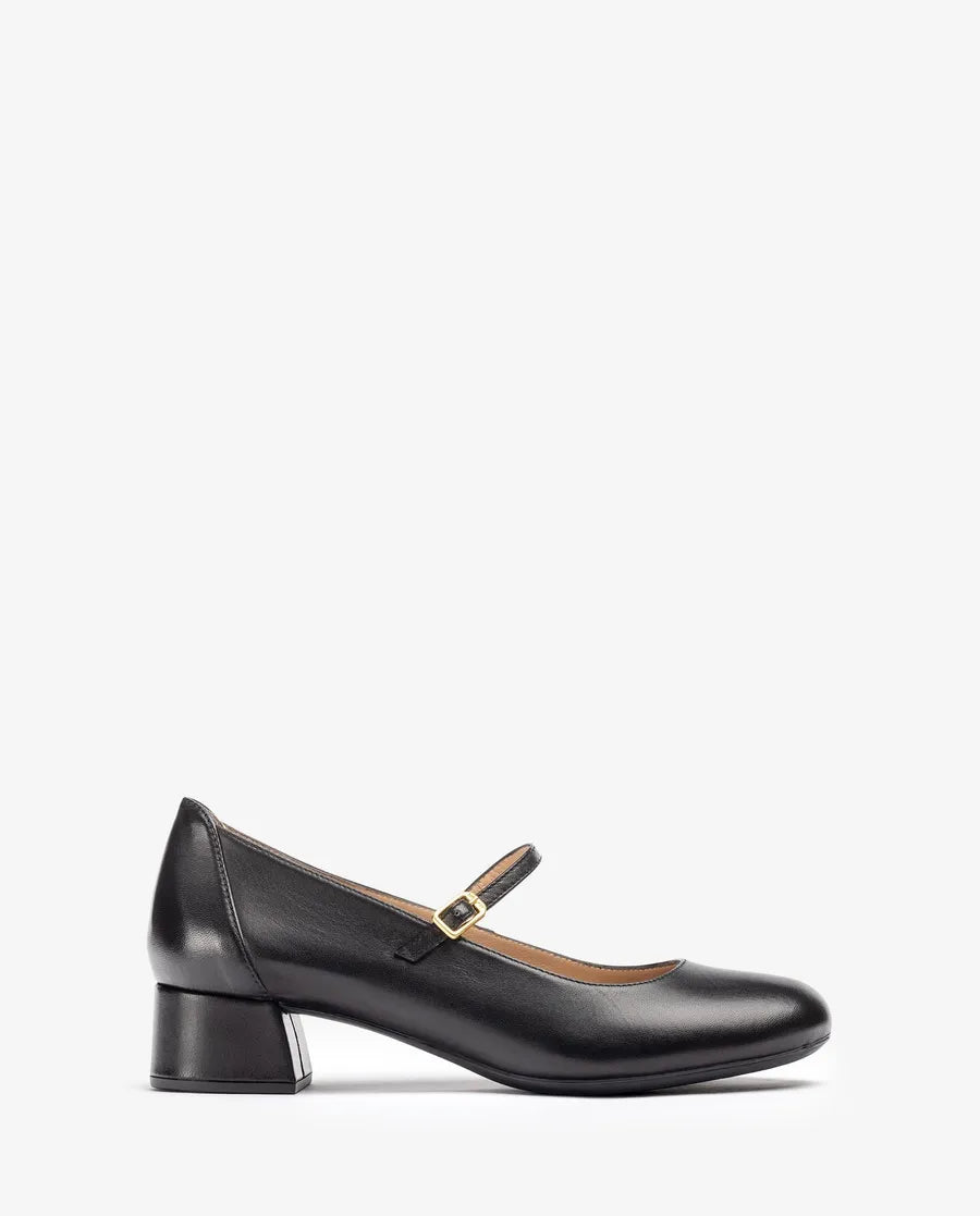 Unisa Black Patent Mary Jane Shoes for Women - Comfortable & Stylish Flats for Work, Office, and Casual Wear