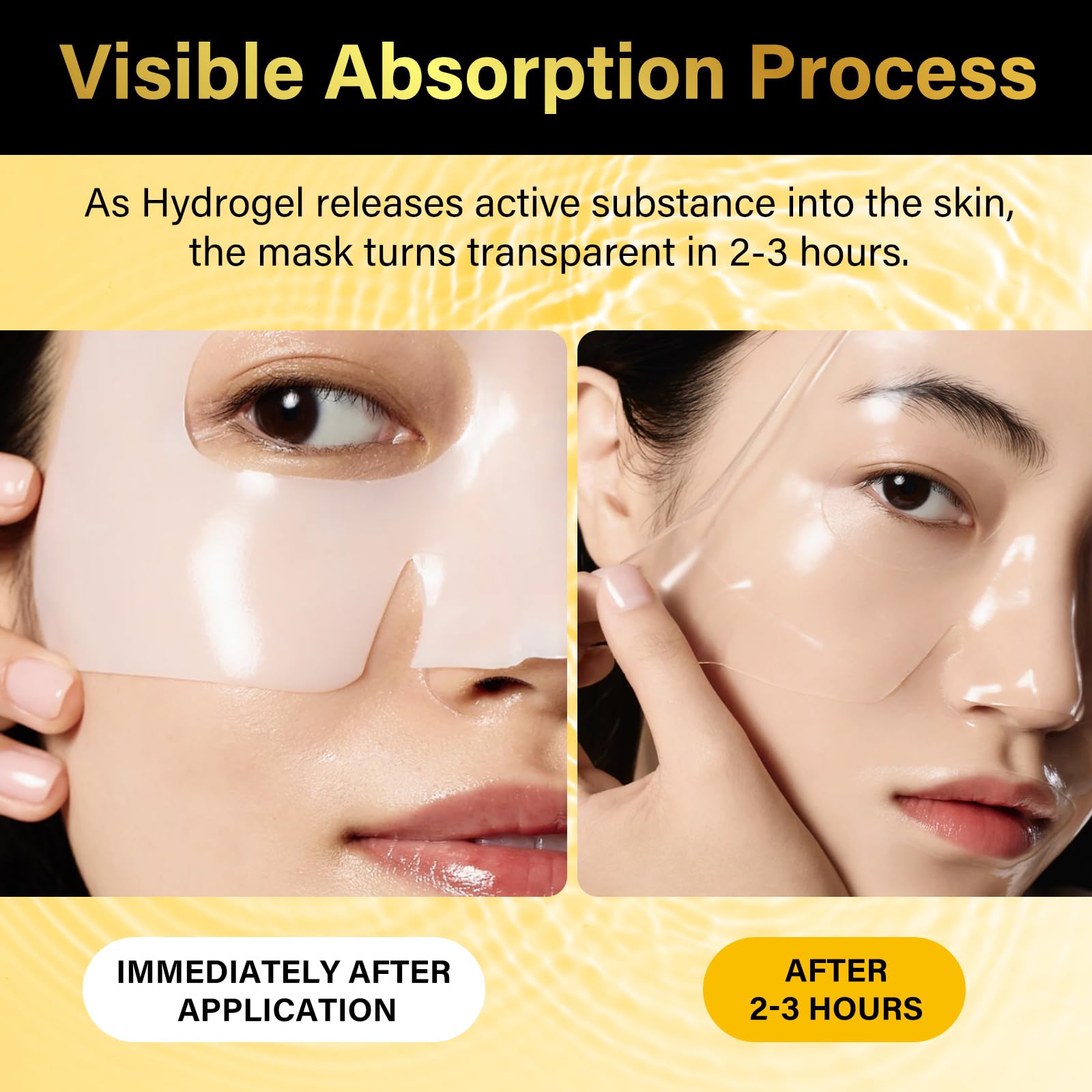 Advanced Snail 96 Mucin Power Essence Hydrogel Face Mask - Korean Skincare for Glowing Skin, Travel-Friendly Sheet Masks (4pcs) | Hydrating & Brightening Treatment for Dry, Dull Skin