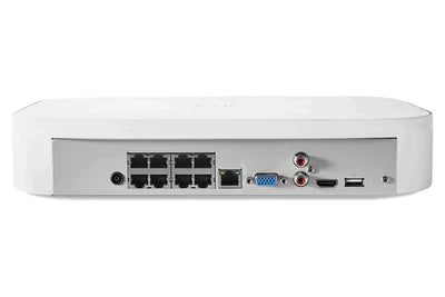 Lorex Fusion 4K 16-Channel (8 Wired + 8 WiFi) NVR Security System with 2TB HDD, 4 Smart Security Lighting Bullet Cameras, 2K Wired Doorbell & 2K Floodlight - Home & Business Surveillance Solution