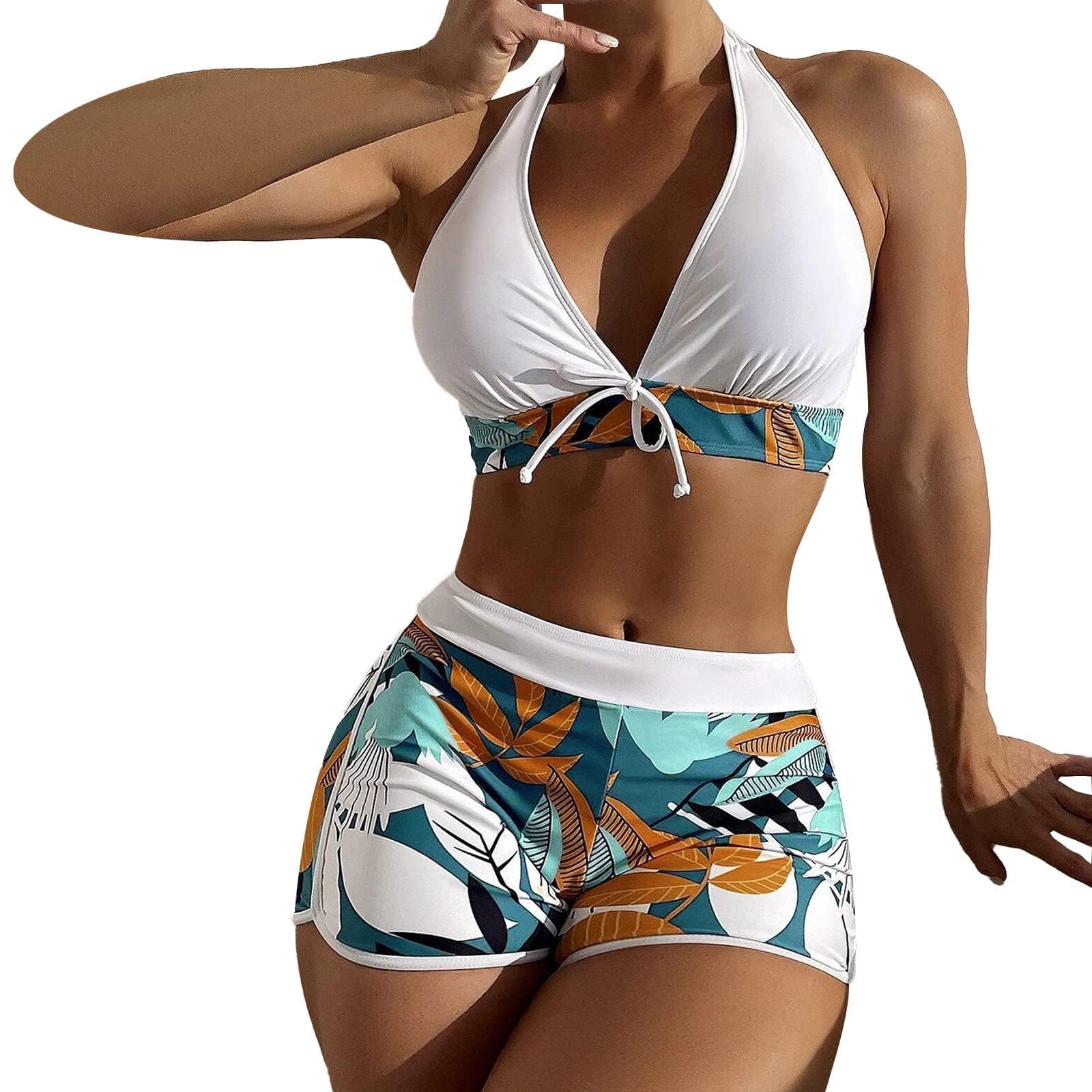 Women's High Waist Bikini Set - Sexy Cross Sling 2 Piece Swimsuit with Split Design | Perfect for Beach Vacations, Pool Parties & Summer Getaways