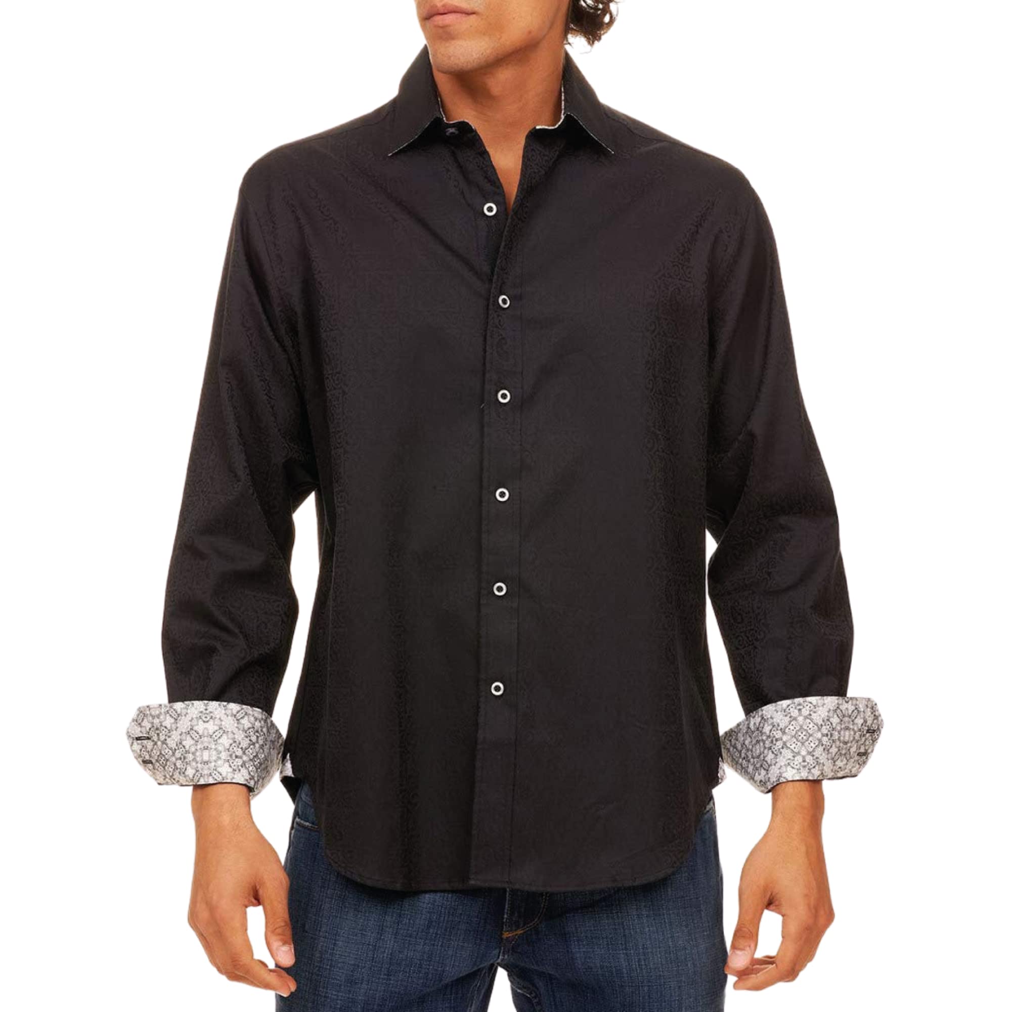 Robert Graham Men’s Windsor Long-Sleeve Button-Up Dress Shirt | Premium Cotton Formal & Business Attire | Perfect for Office, Weddings & Special Occasions