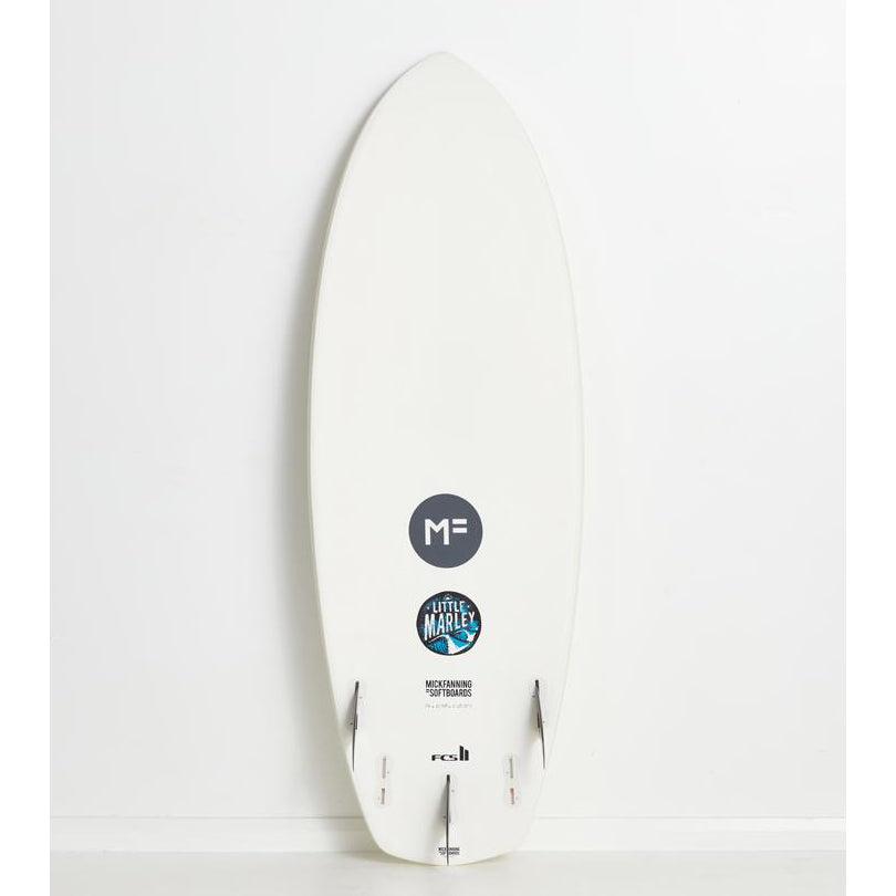 MF Mick Fanning Little Marley 5'8 Surfboard - White FCS2 Fin System - Perfect for Small Waves & Beach Breaks
