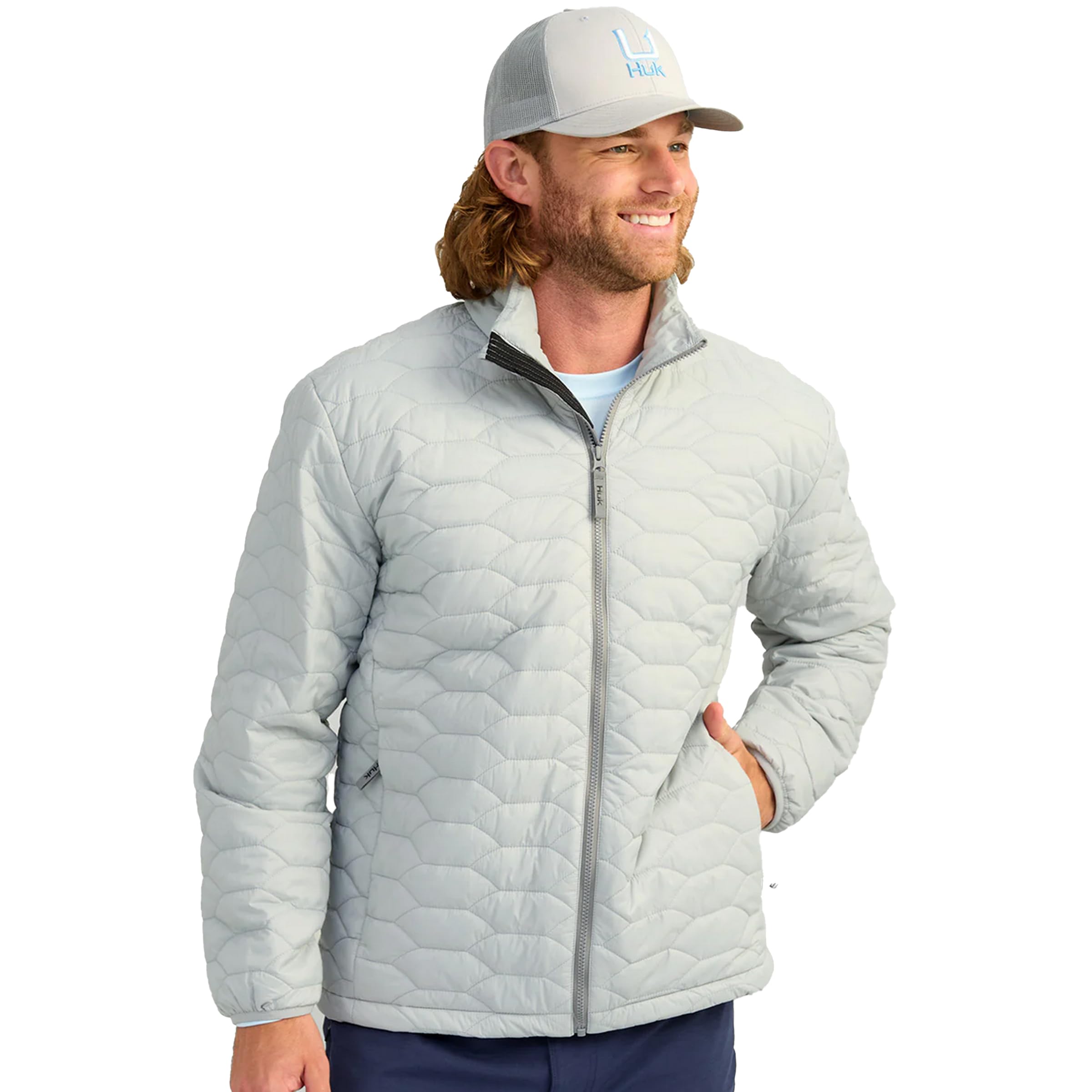 HUK Men's Scale Jacket - Waterproof DWR Performance Fishing Coat for Outdoor & Saltwater Fishing | Ideal for Boating, Kayaking, and Cold Weather Protection