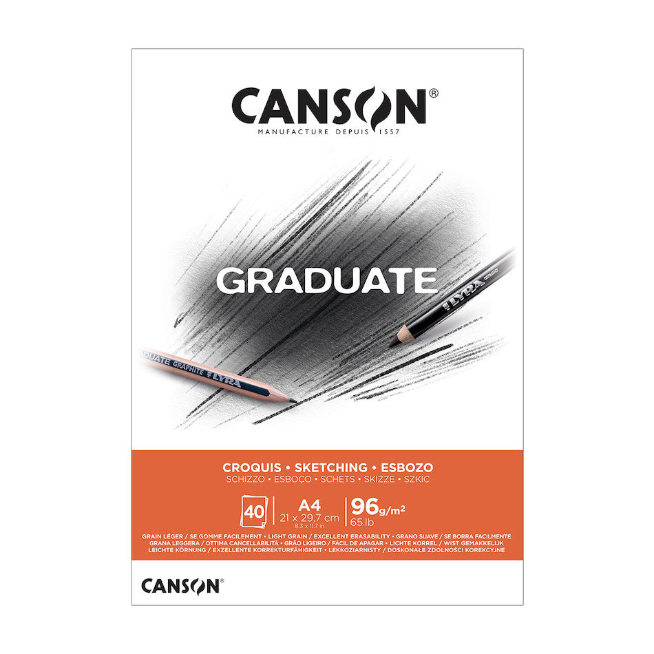 Canson Graduate Sketch Pad A4 - 50 Sheets 100g/m² Acid-Free Paper for Drawing, Sketching & Art Projects - Perfect for Students, Artists & Professionals