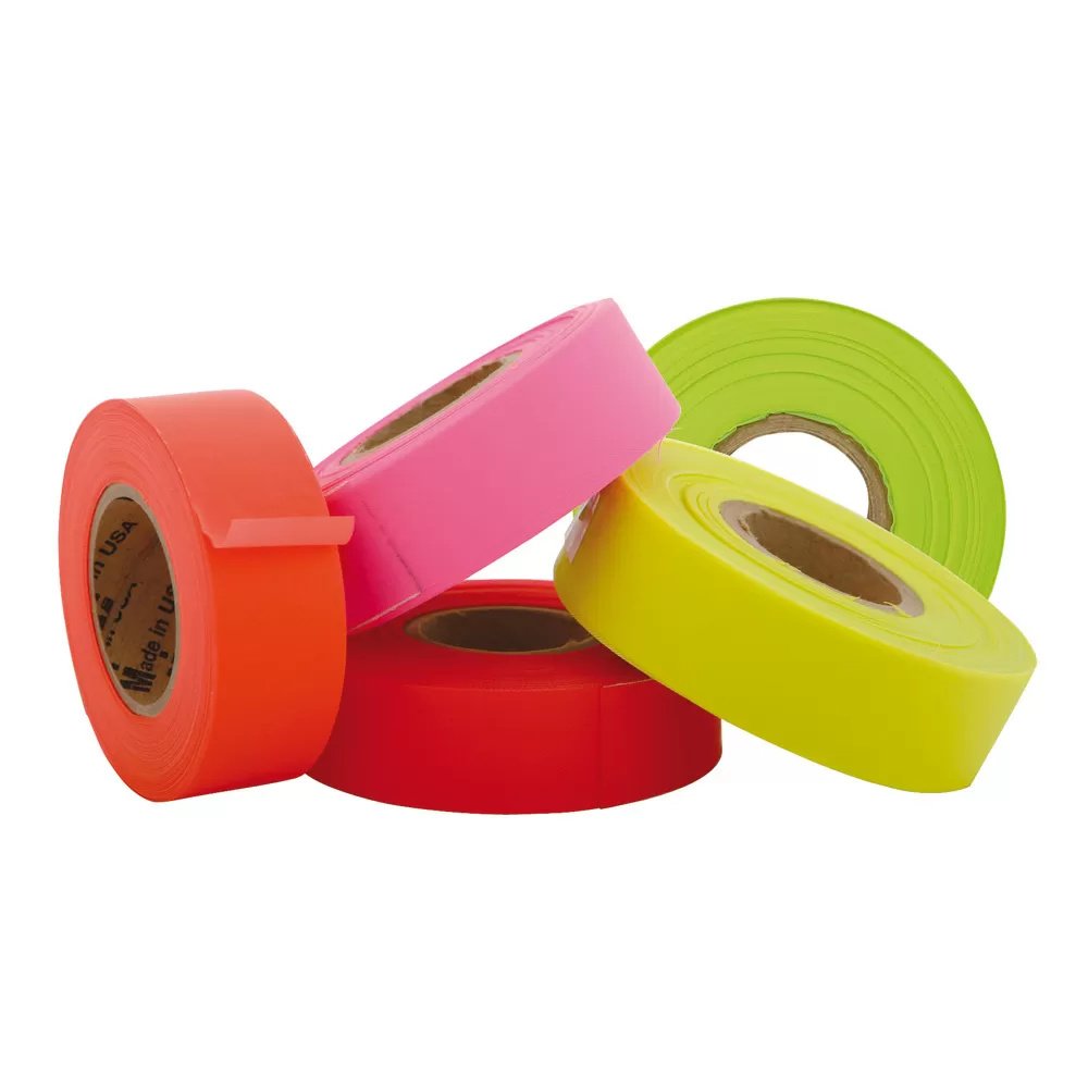 Bright Orange Fluorescent Flagging Tape 150 Ft. Roll - High Visibility Marking Tape for Surveying, Construction & Outdoor Safety