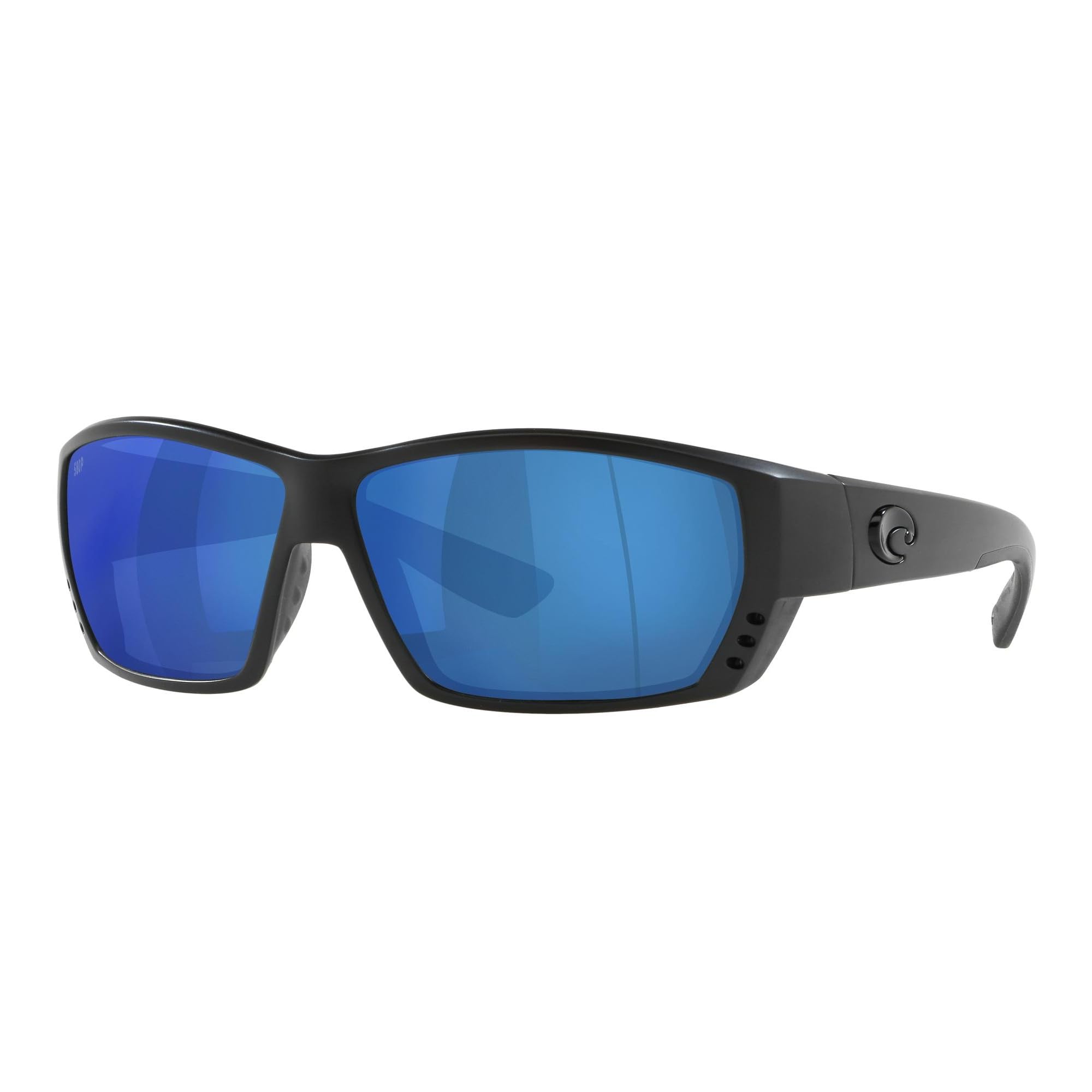 Costa Del Mar Tuna Alley Polarized Sunglasses for Men - UV Protection Fishing, Boating & Beach Sunglasses - 62mm Blackout/Blue Mirror 580P Lenses - Perfect for Outdoor Sports, Driving & Summer Activities