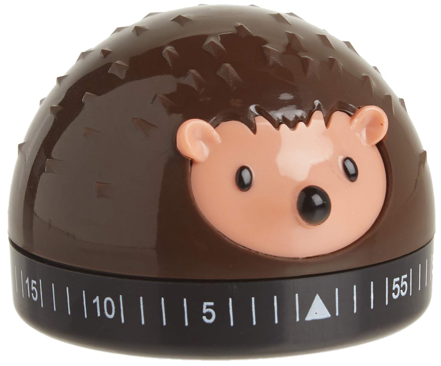 Kikkerland Hedgehog 60-Minute Kitchen Timer - Brown Mechanical Egg Timer for Baking, Cooking, and Classroom Use