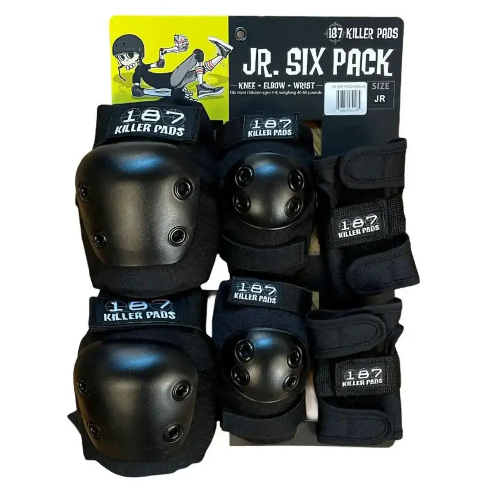 187 Killer Pads Jr. Six Pack Combo - Black Youth Football Shoulder Pads for Training & Games | Perfect for Junior Players & Youth Leagues