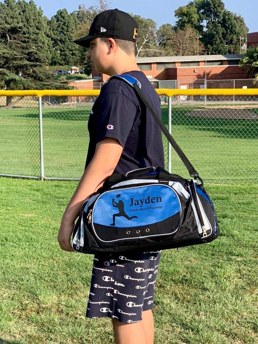 Custom Personalized Sports Duffel Bag with Name & Text - Soccer Gym Travel Bag for Women & Girls - Perfect for Team Sports, Gym Workouts & Travel