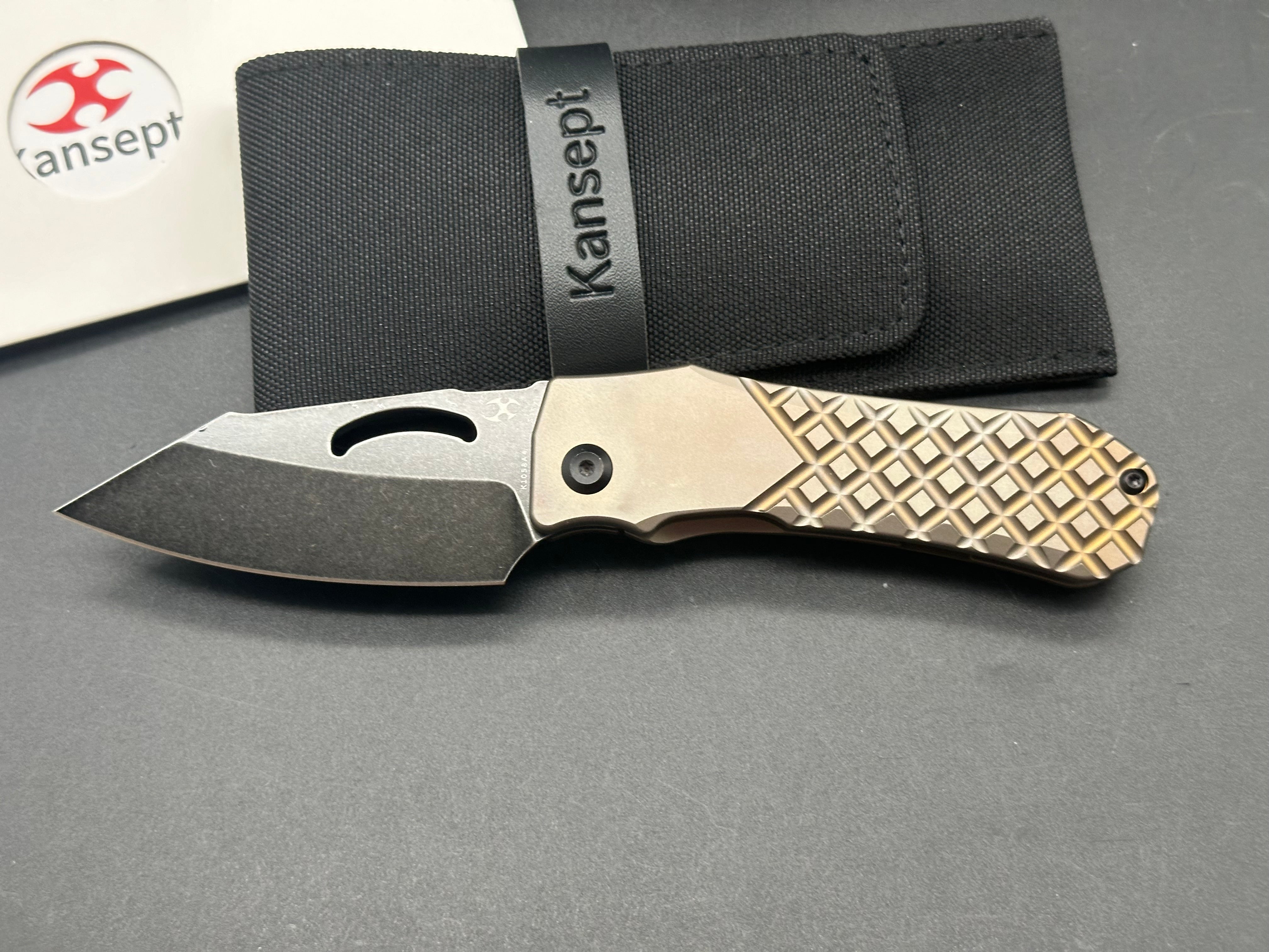 Kansept Loki Bronze Frag Titanium Frame Lock Folding Knife - 2.99