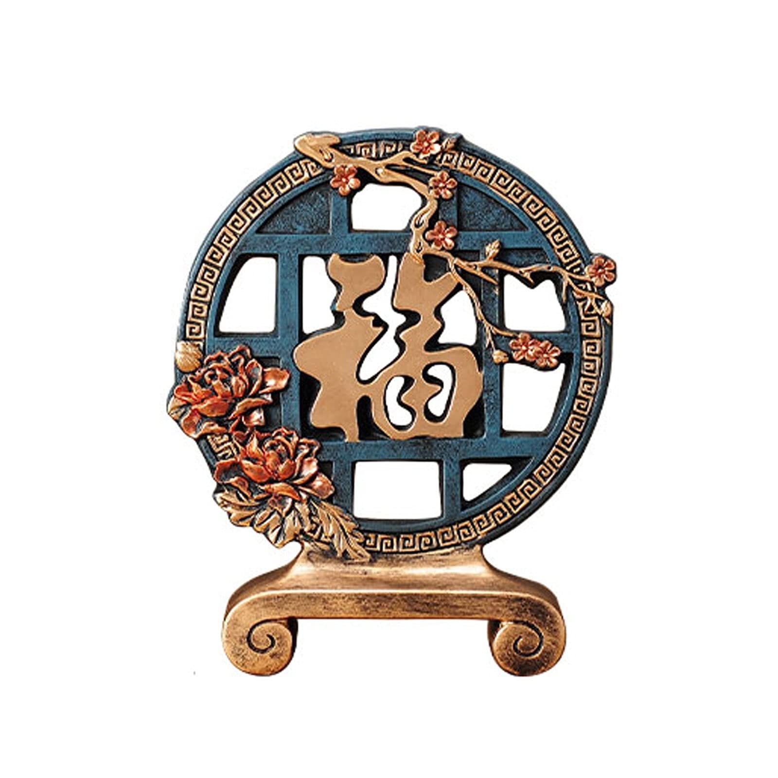 Chinese Style Resin Sculpture Statue - Handmade Home & Office Decor, Feng Shui Gift for Living Room, Desk, Bookshelf | Perfect for Zen Decor, Meditation Spaces & Asian-Themed Interior Design