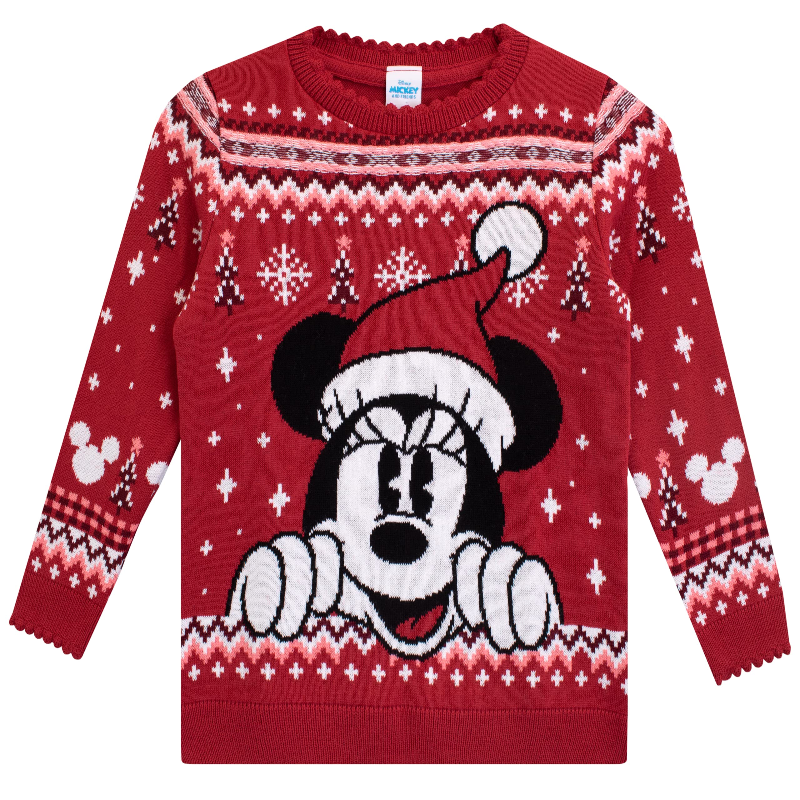 Disney Minnie Mouse Christmas Sweater for Girls - Festive Holiday Jumper for Kids, Xmas Party & Family Photos