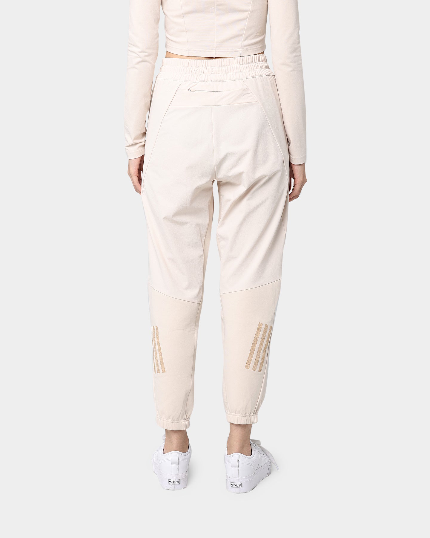 Adidas Women's Swarovski Crystal Embellished Halo Ivory Yoga Pants - Perfect for Yoga, Gym Workouts & Casual Wear