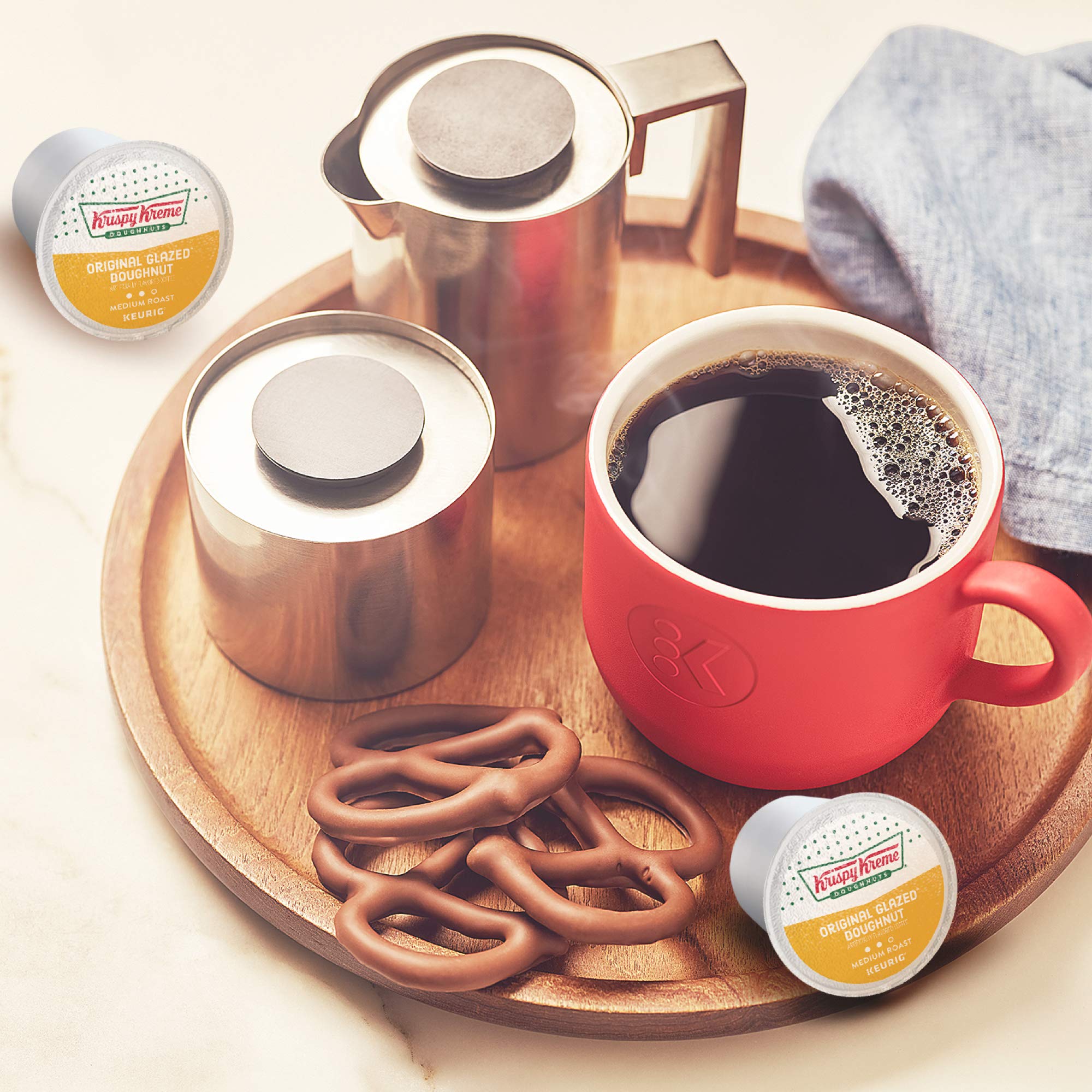 Krispy Kreme Original Glazed Doughnut Flavored Medium Roast Coffee Pods - 72 Count Keurig K-Cup Compatible | Perfect for Breakfast, Office Break & Coffee Lovers
