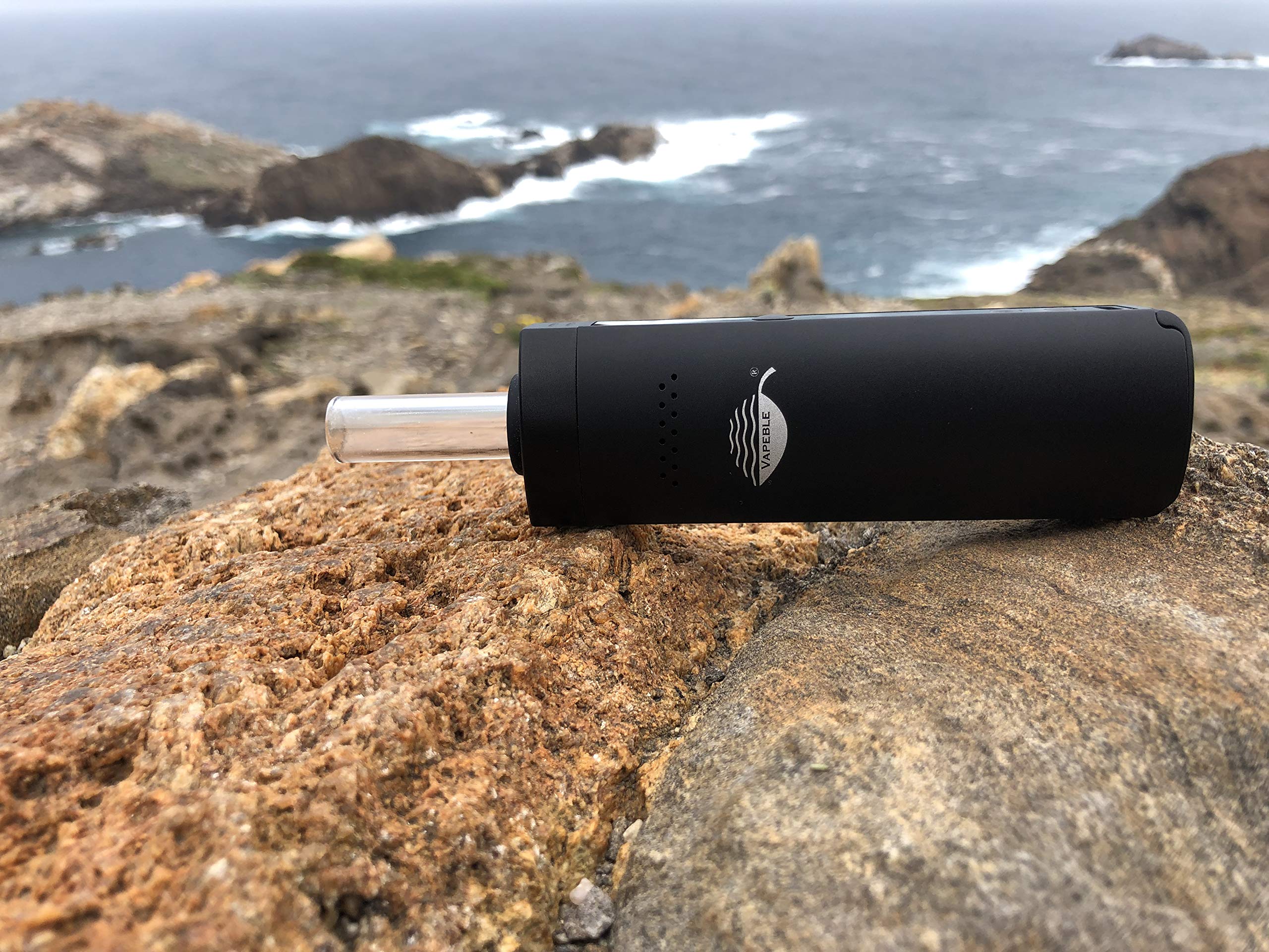 Premium Vaporizer for Herbs, Resins & Oils - Wolke Vapeble with Glass Mouthpiece, Metal Body, Replaceable 3200mAh Battery, OLED Display & Adjustable Temp Control - Perfect for Home Use, Travel & Relaxation