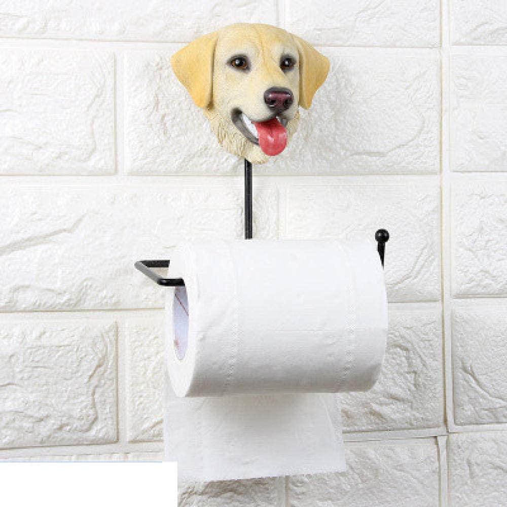 RFGTH Cute Dog Wall Hanging Sculpture - Animal Head Statue Tissue Box Holder & Towel Rack - Home Decor Wall Ornament for Living Room, Bedroom, Bathroom (Style R3128-1)