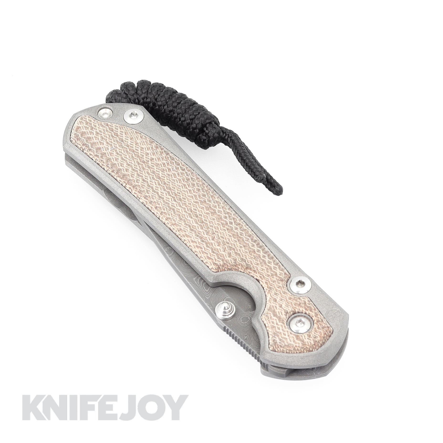 Chris Reeve Knives Small Sebenza 31 LH - Natural Canvas Micarta Inlay Drop Point Raindrop Damascus Folding Knife - EDC, Outdoor, Camping & Survival Gear