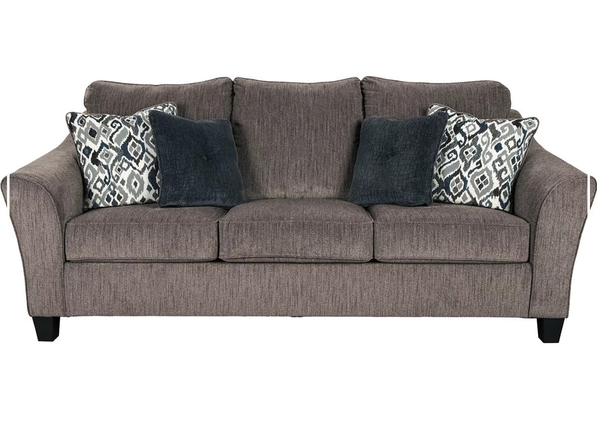 Gio Italia Naldini Sleeper Sofa in Slate Brown - Convertible 3-Seater Couch Bed for Small Spaces & Guest Rooms