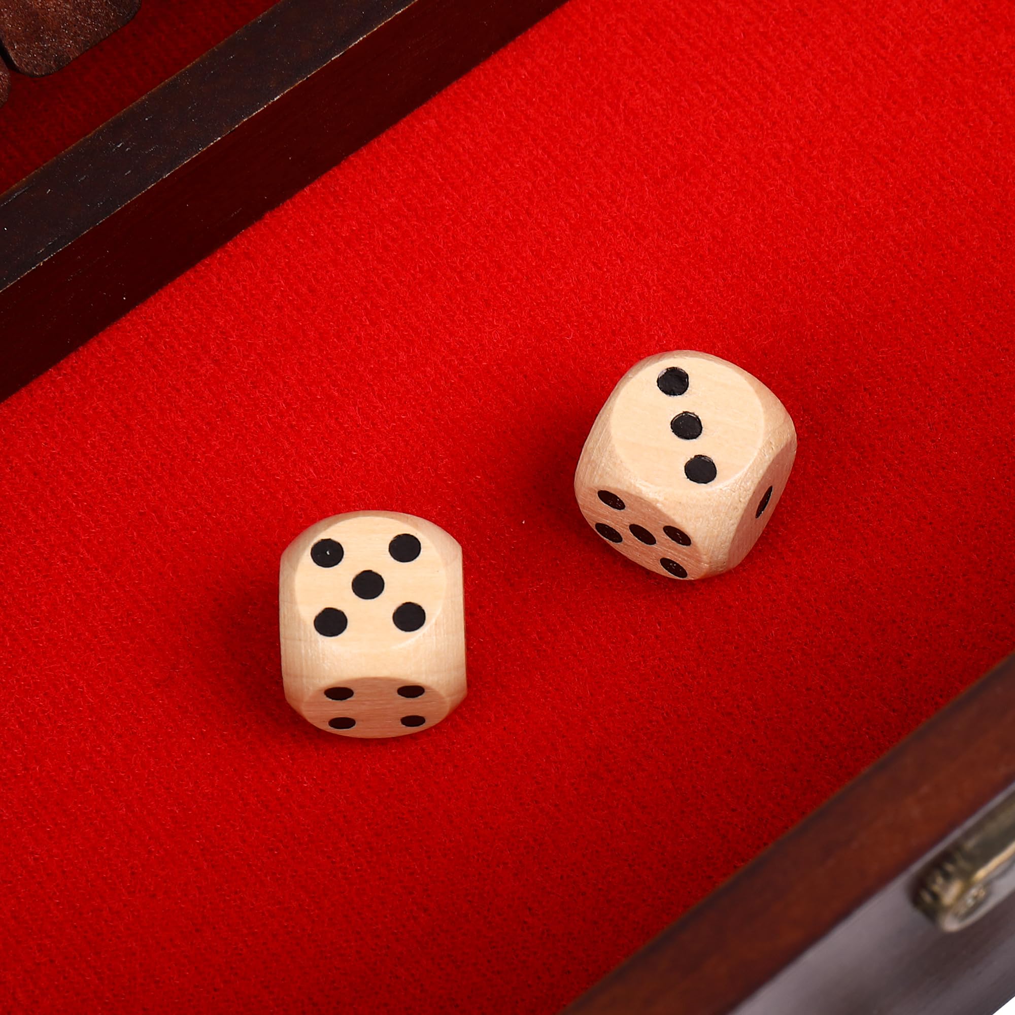 STERLING Games 12 Number Shut The Box Wooden Dice Game - Portable Travel Case with Nautical Design - Fun Family Board Game for Kids & Adults - Perfect for Parties, Camping & Beach Outings
