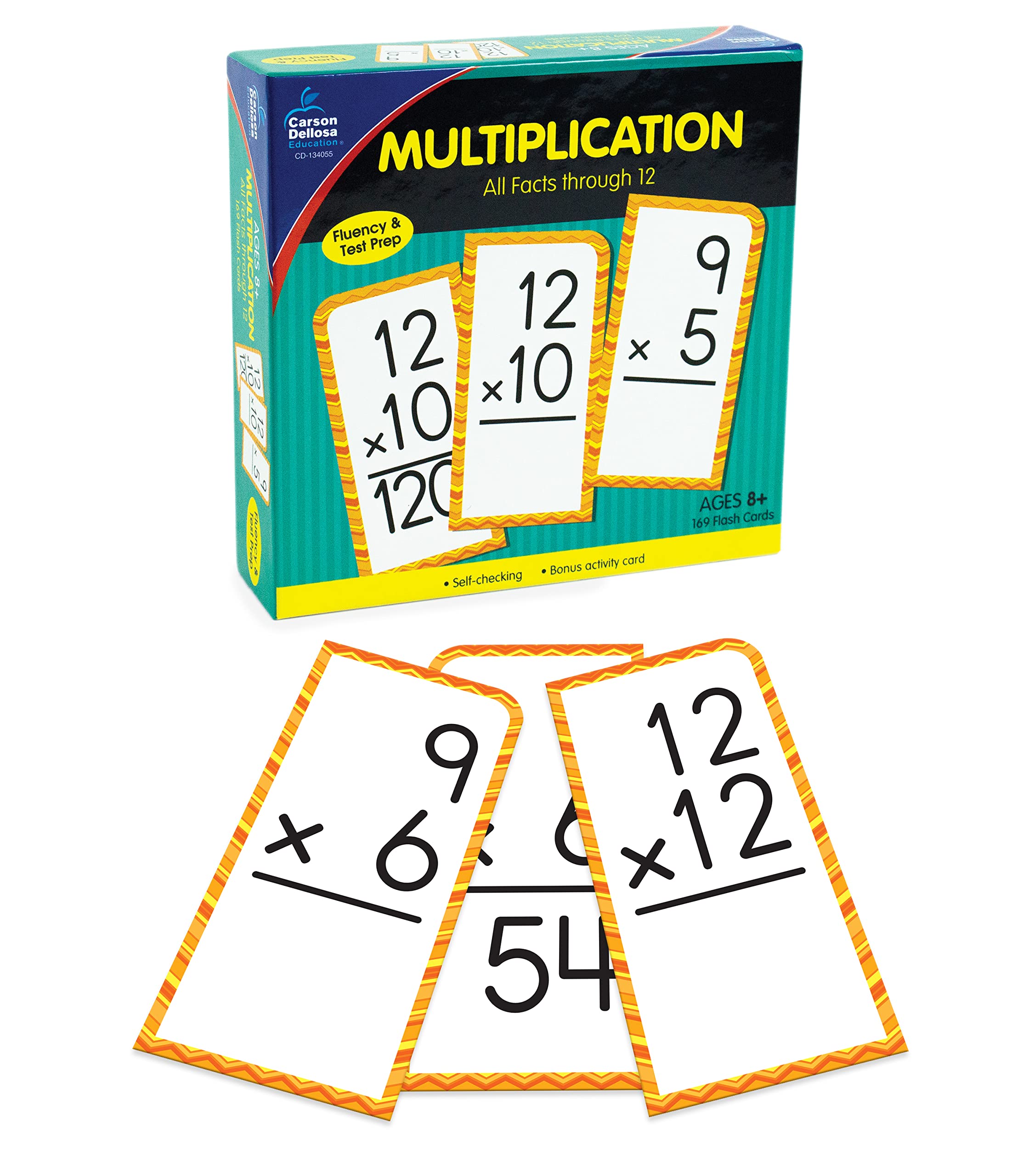 Multiplication Flash Cards for Kids Ages 8-12 | Times Table Learning Cards for 3rd, 4th & 5th Grade Math Practice | Carson Dellosa Educational Flashcards with Answers | Perfect for Homeschool, Classroom & Tutoring