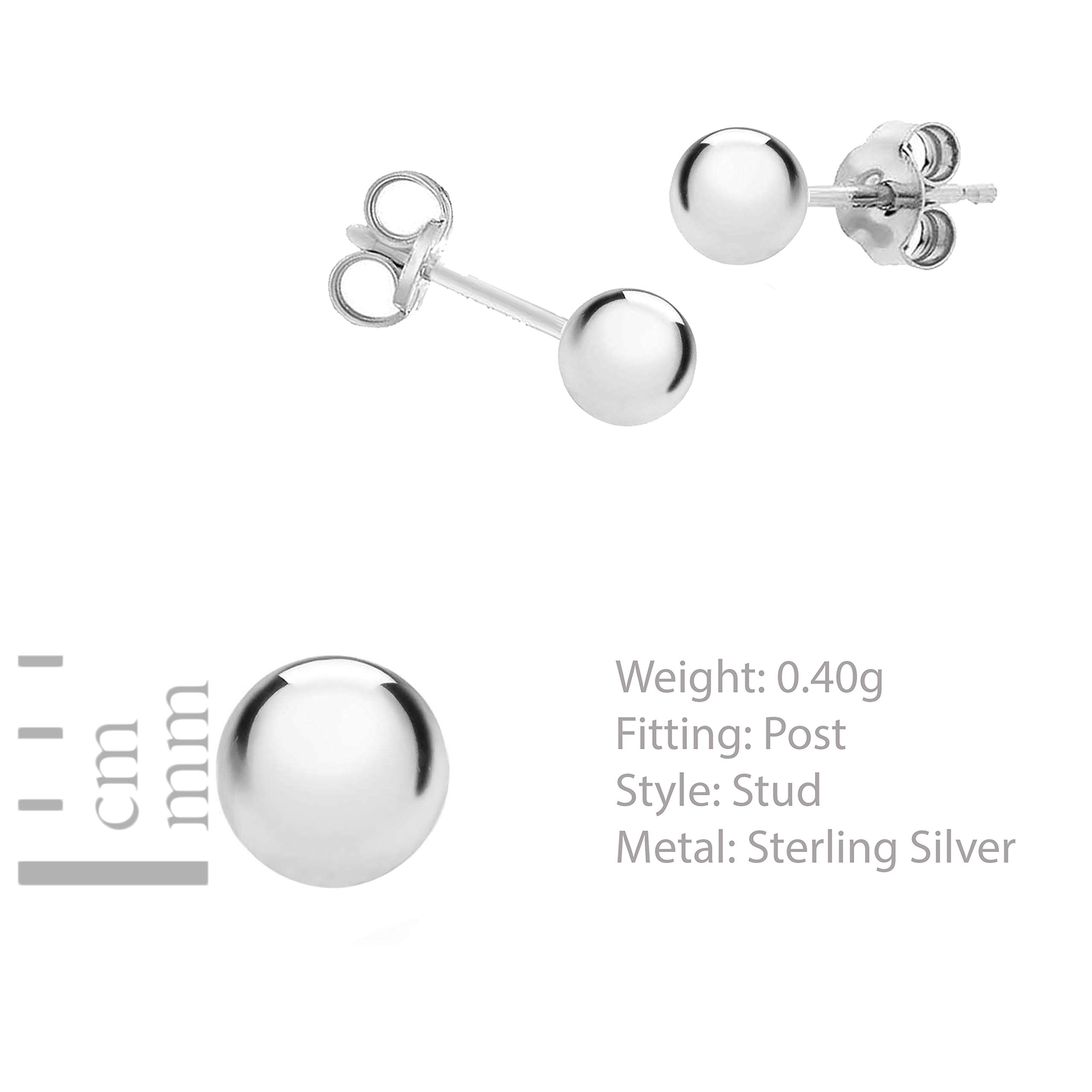 Tuscany Silver Women's Sterling Silver Ball Stud Earrings - Elegant Minimalist Jewelry for Everyday Wear, Gifts & Special Occasions