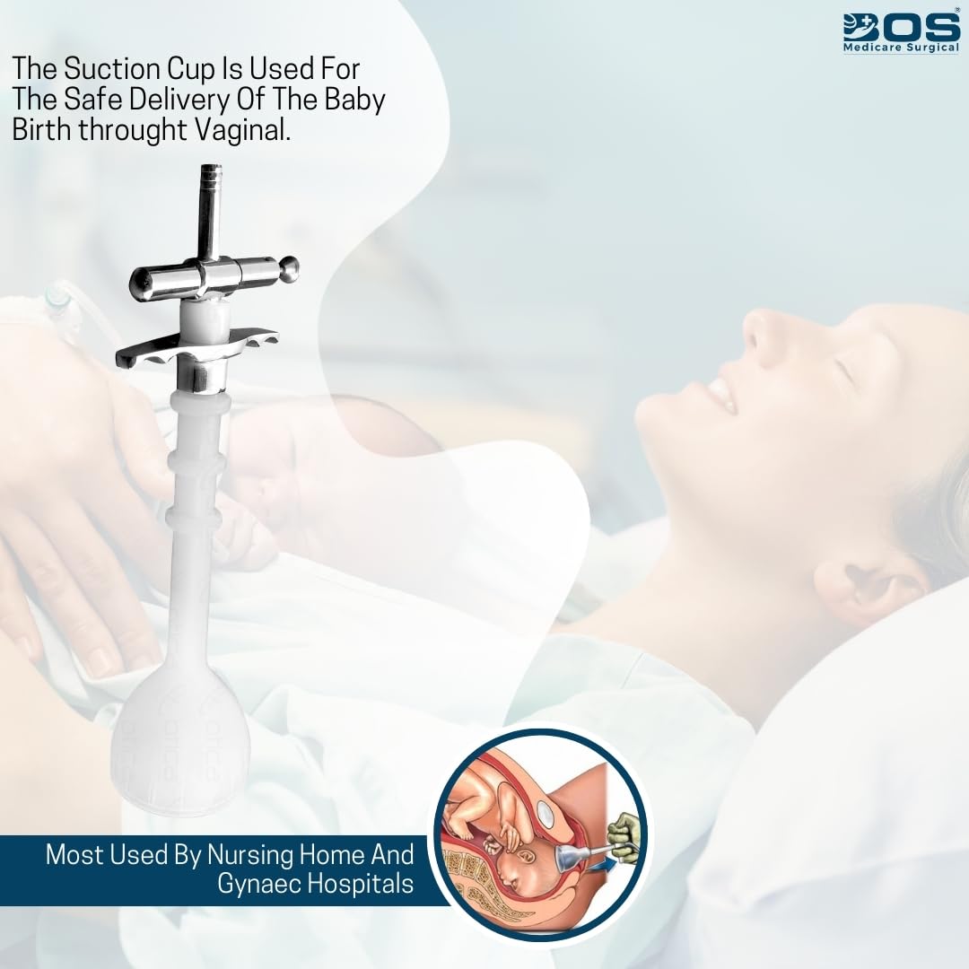 Bos Medicare Surgical Silicone Vacuum Ventouse Suction Delivery Cup - 70mm Large Size for Gynecology & Obstetrics - Ideal for Assisted Vaginal Deliveries & Labor Support