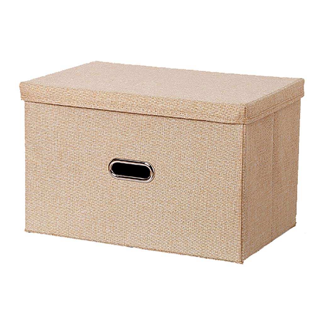 Foldable Fabric Storage Bin with Lids & Handles - Dust Proof Clothes Organizer for Closet, Bedroom, Home - Khaki Cube Storage Box (45x30x29cm) - Perfect for Seasonal Clothing, Blankets & Toy Storage